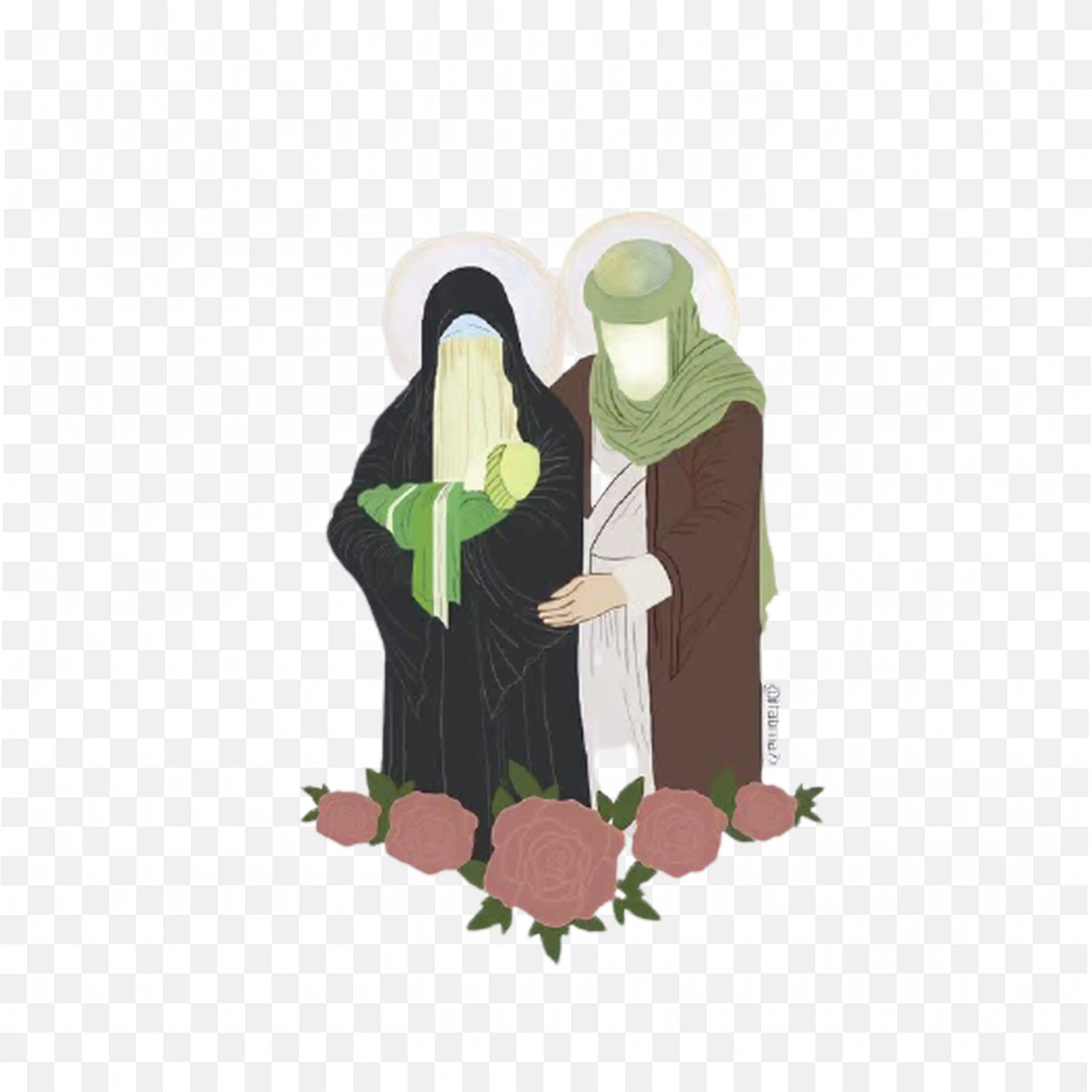 Islamic Art Reverence Scene Family of Prophet Muhammad PNG