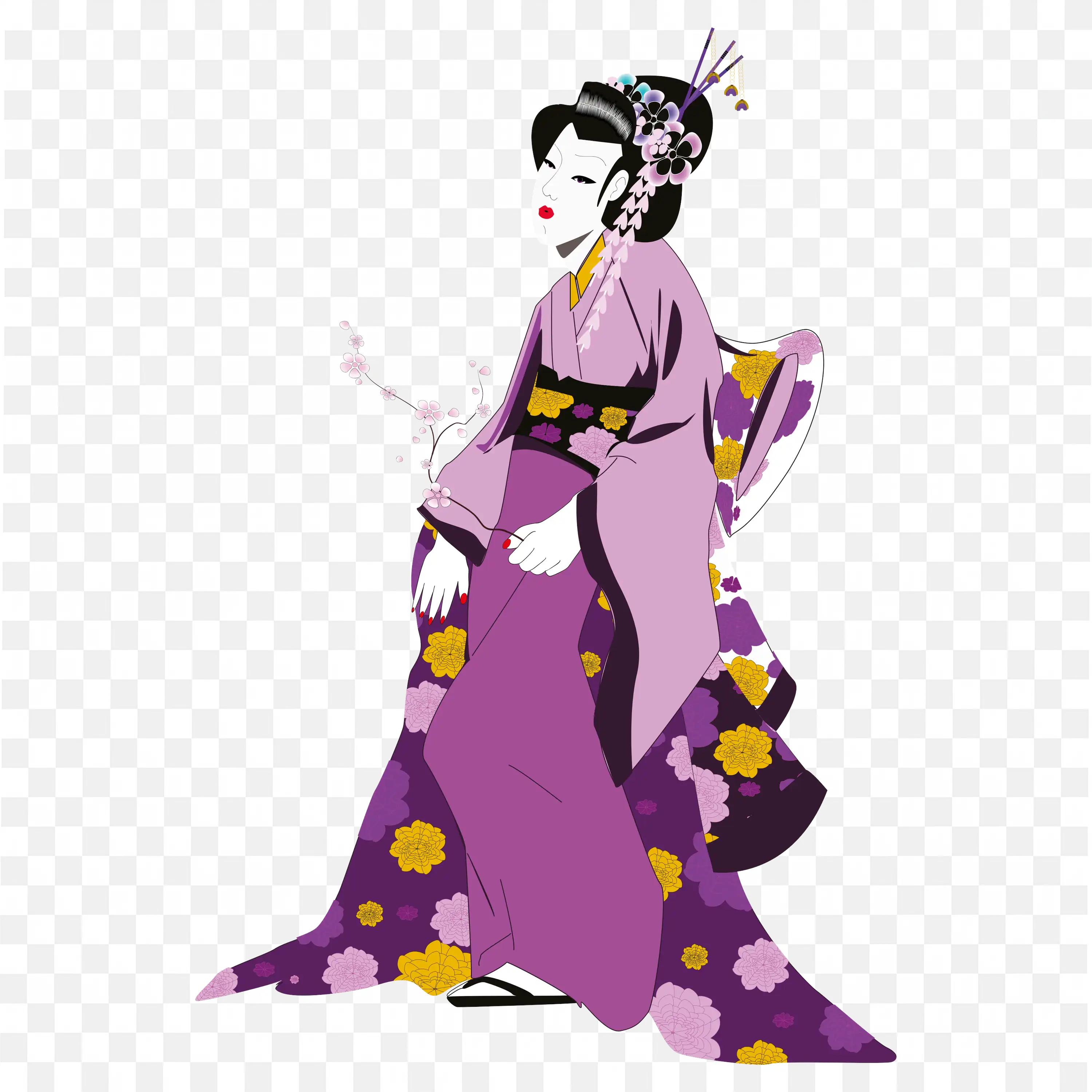 Japanese Geisha Illustration Traditional Art and Elegance