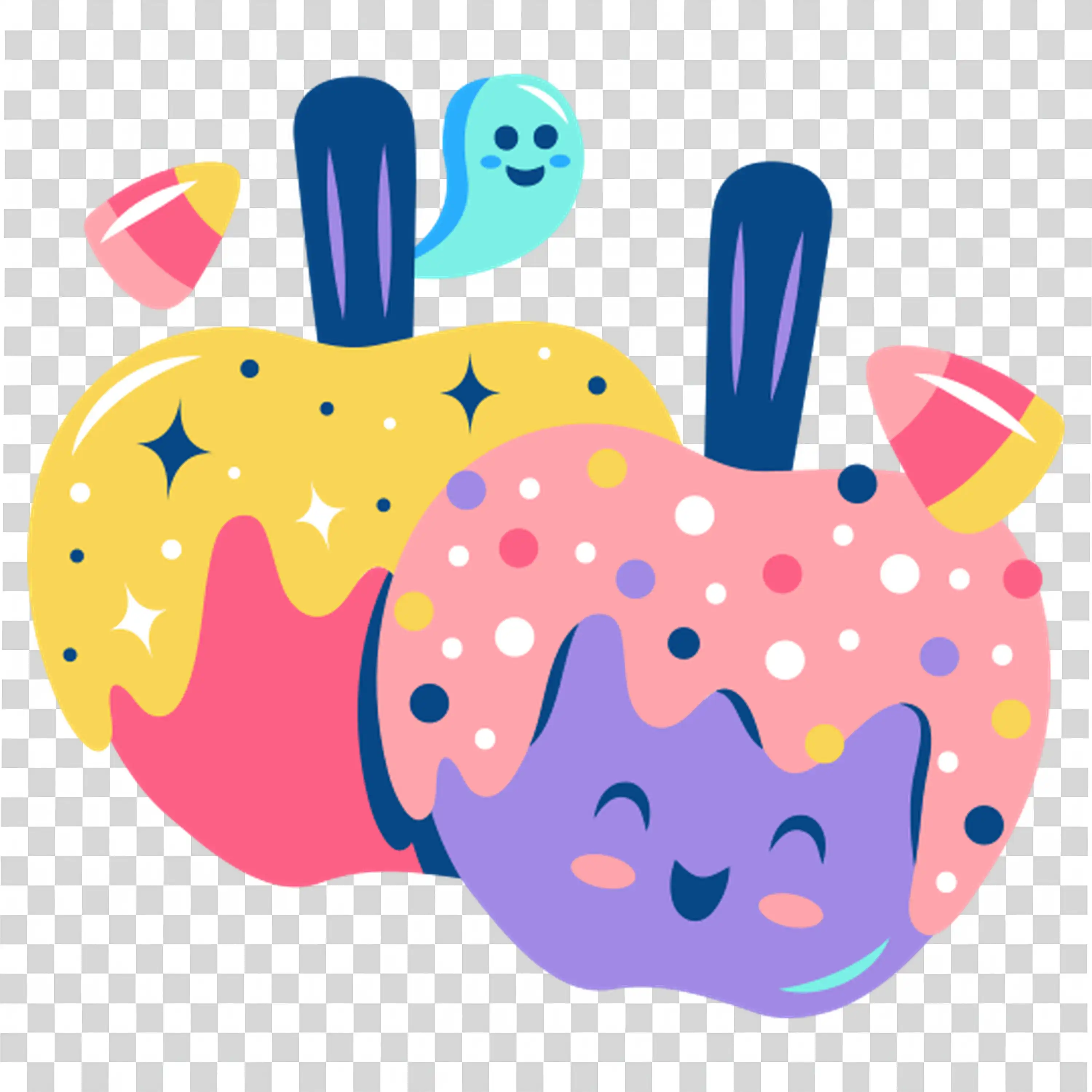 Lollipop Character with Fun Rainbow Colors for Halloween