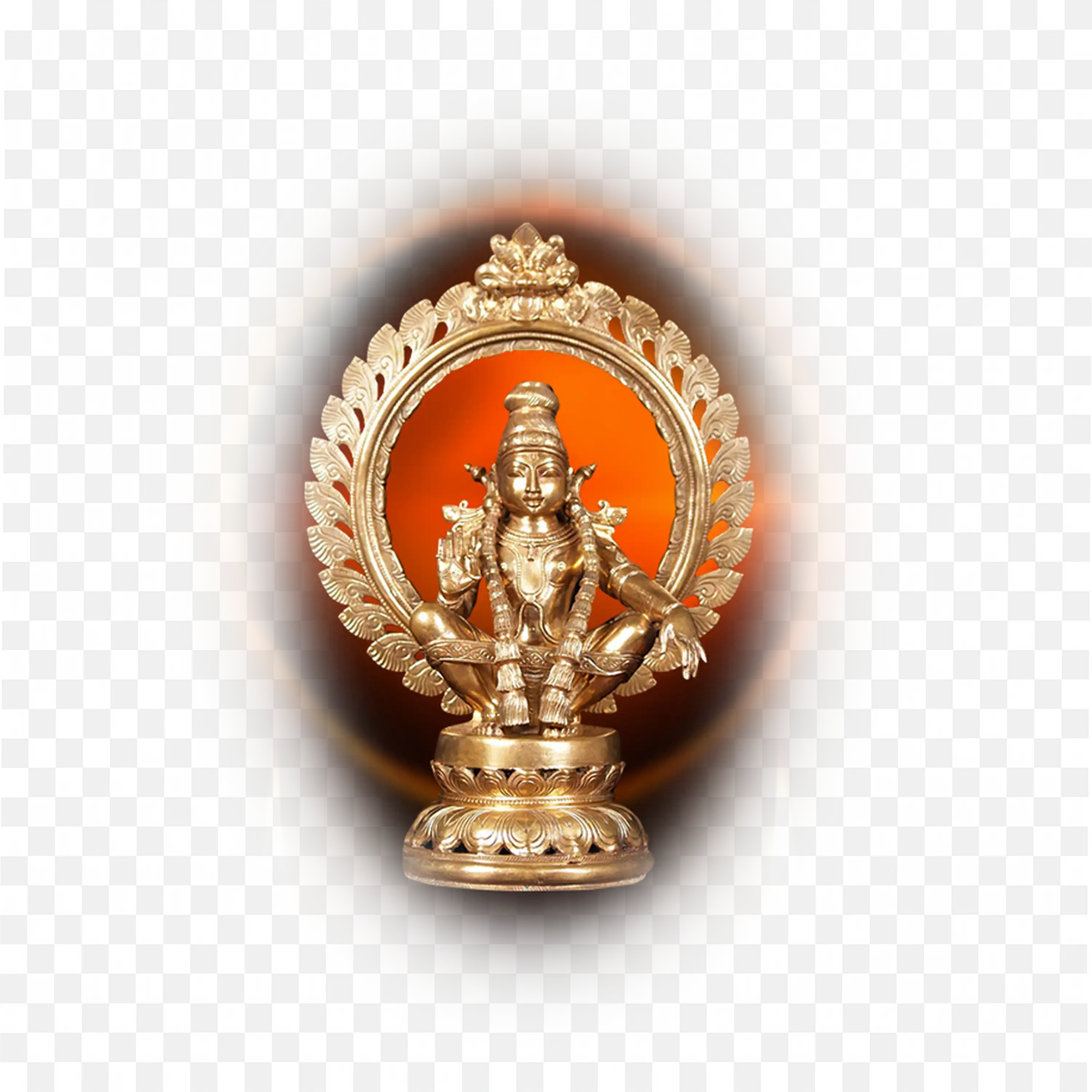 Lord Ayyappan Shanthypoosan Divine Hindu Deity Art