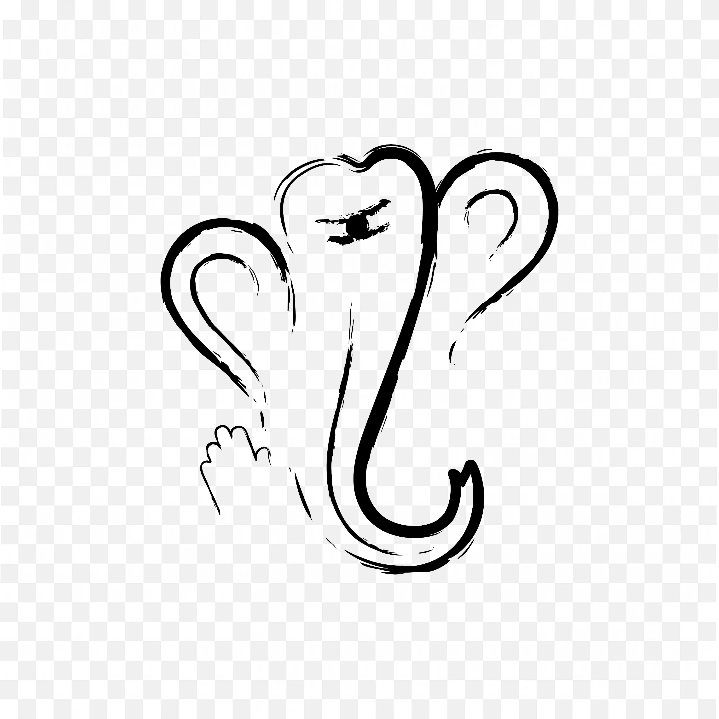 Lord Ganesha Line Drawing PNG Free Download Photo Art