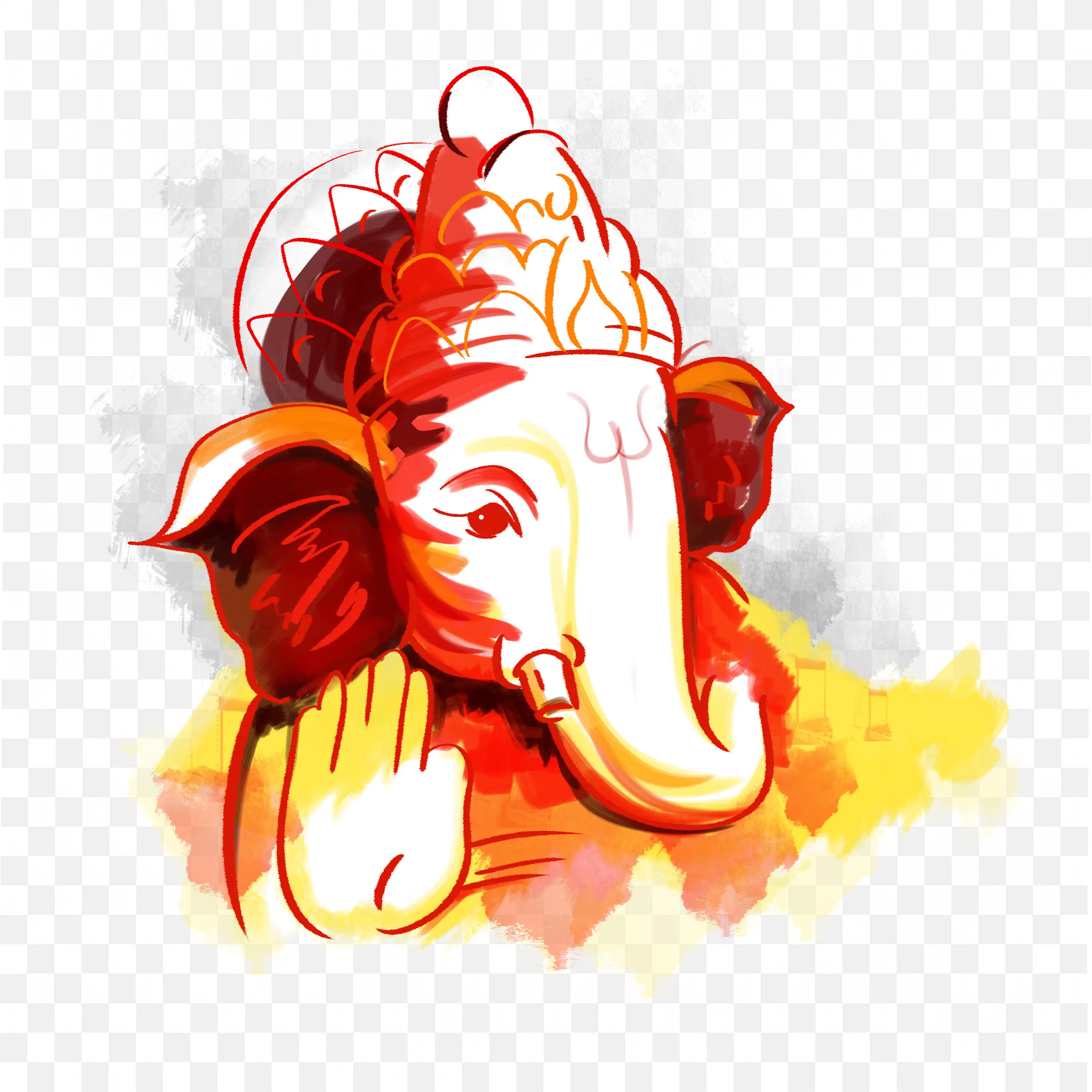 Lord Ganesha Red Clip ArtHindu Deity Vector Design