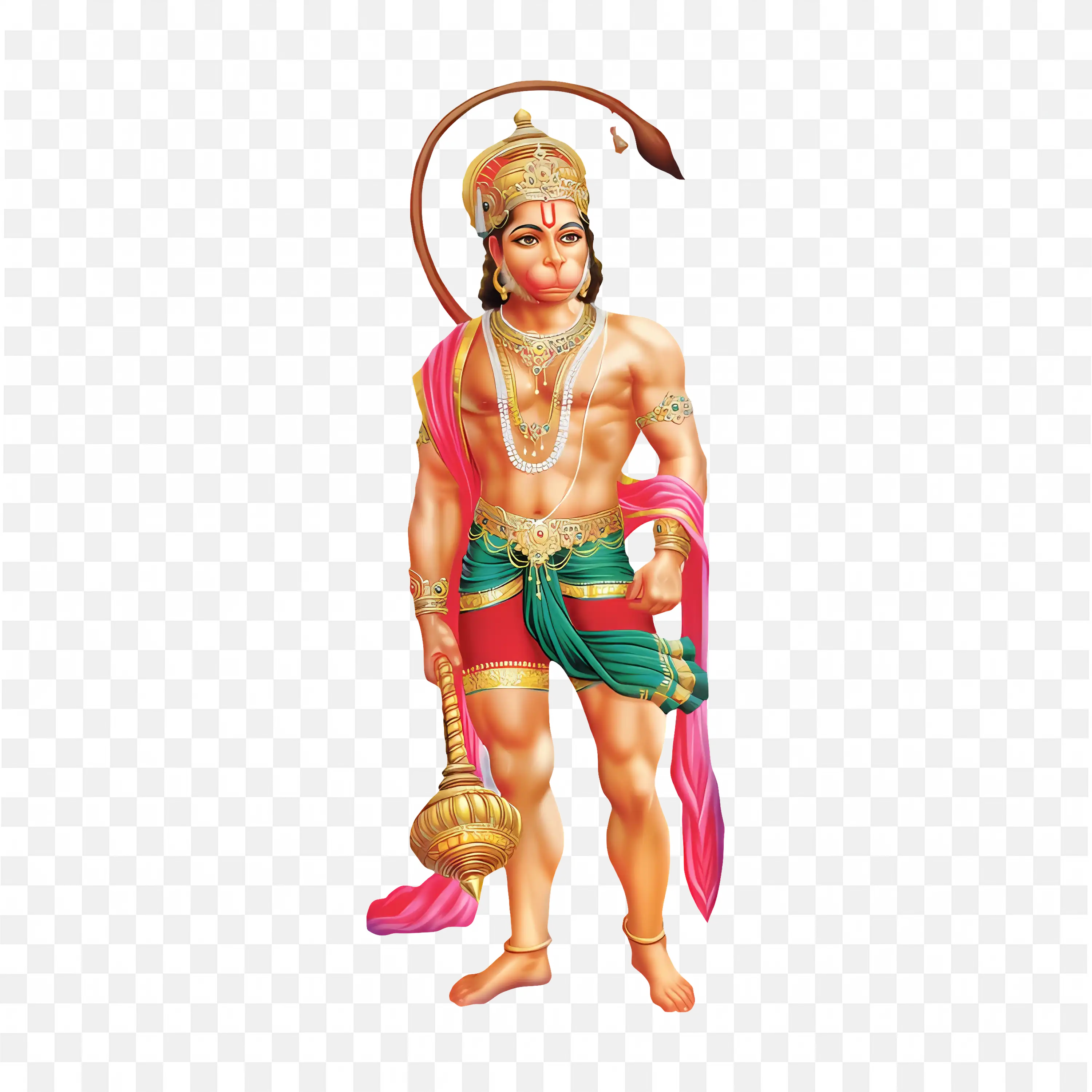3D Lord Hanuman Illustration Symbol of Strength and Devotion Art
