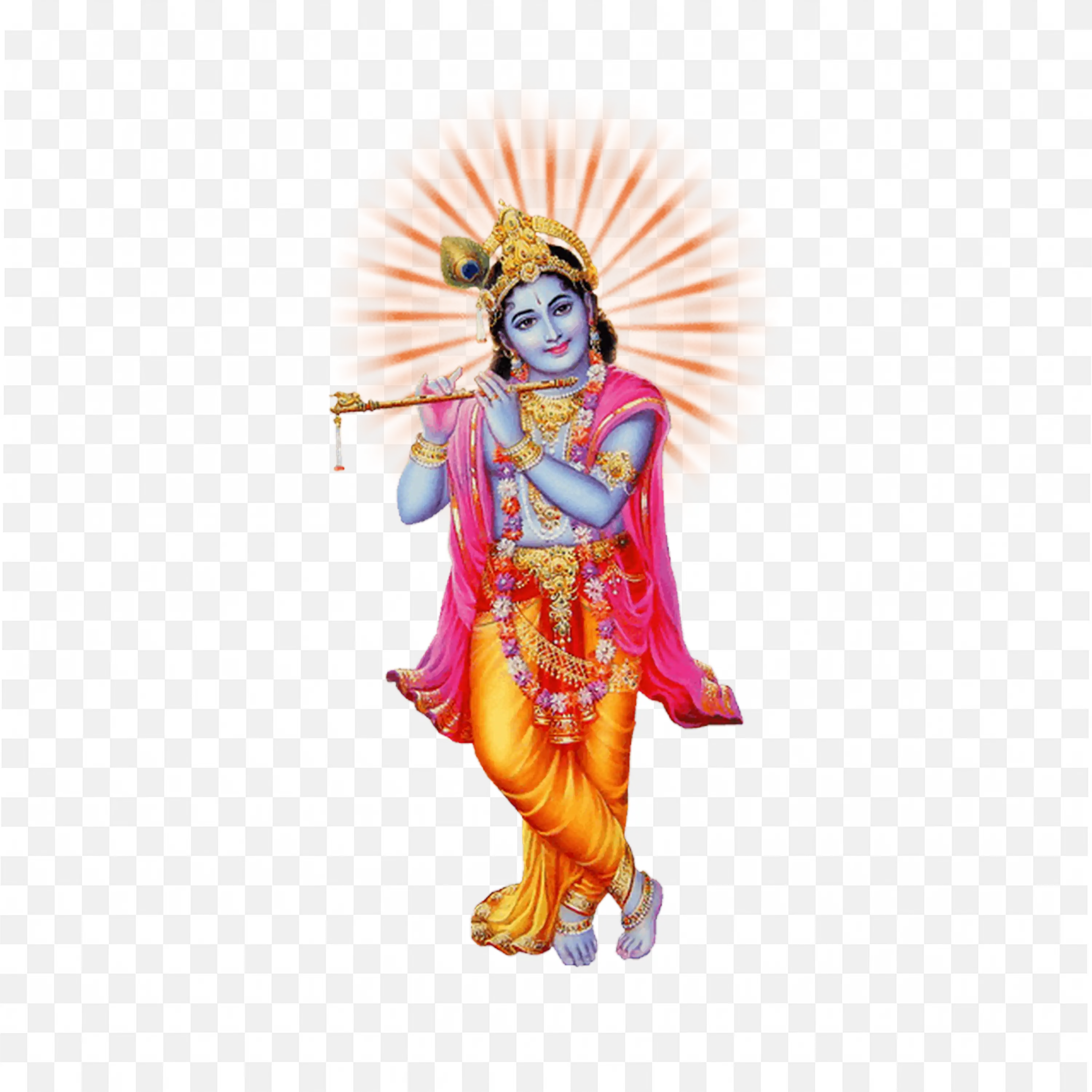 Lord Krishna with Flute Captivating Hindu Deity Art