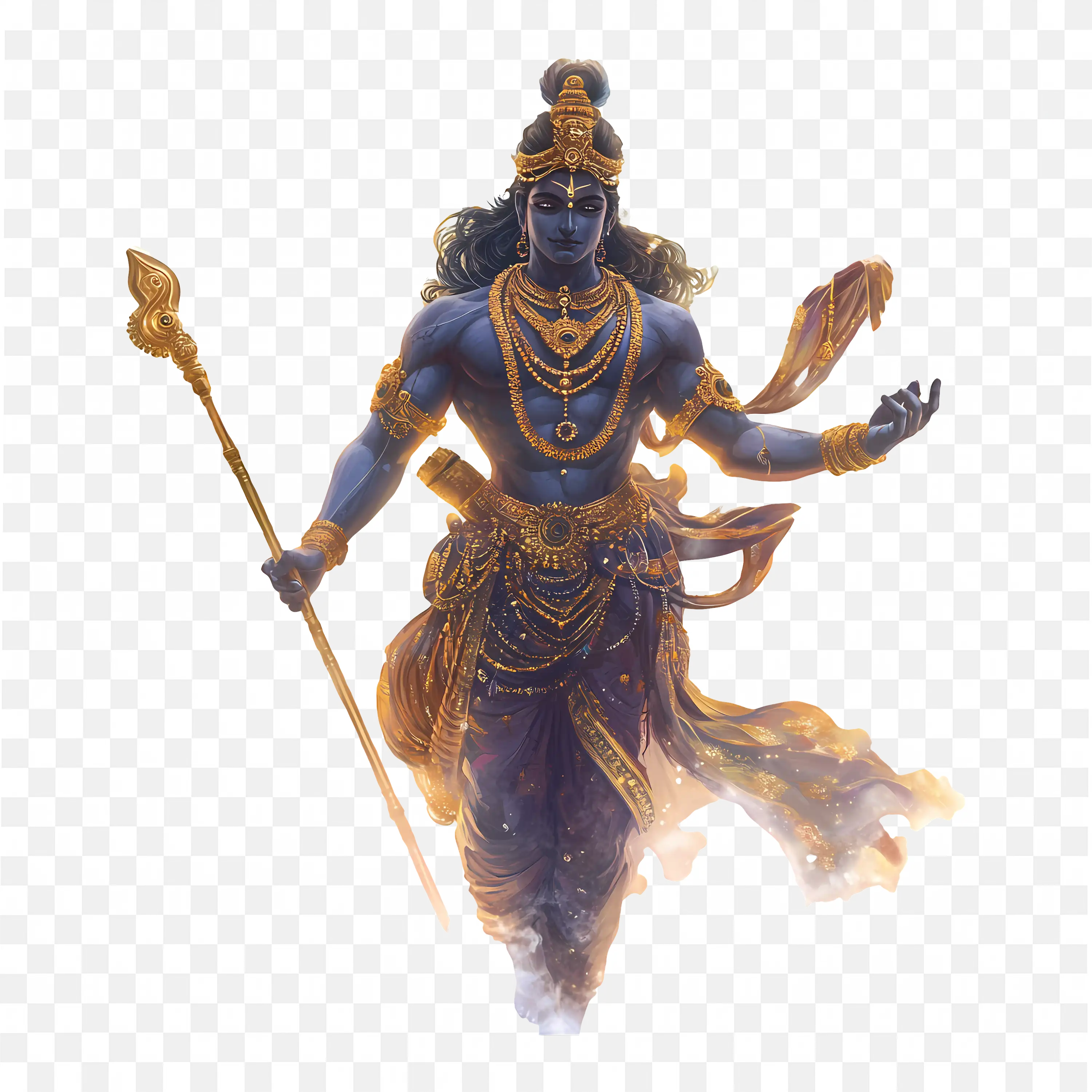 Lord Shani Dev Illustration Traditional Navagraha Art