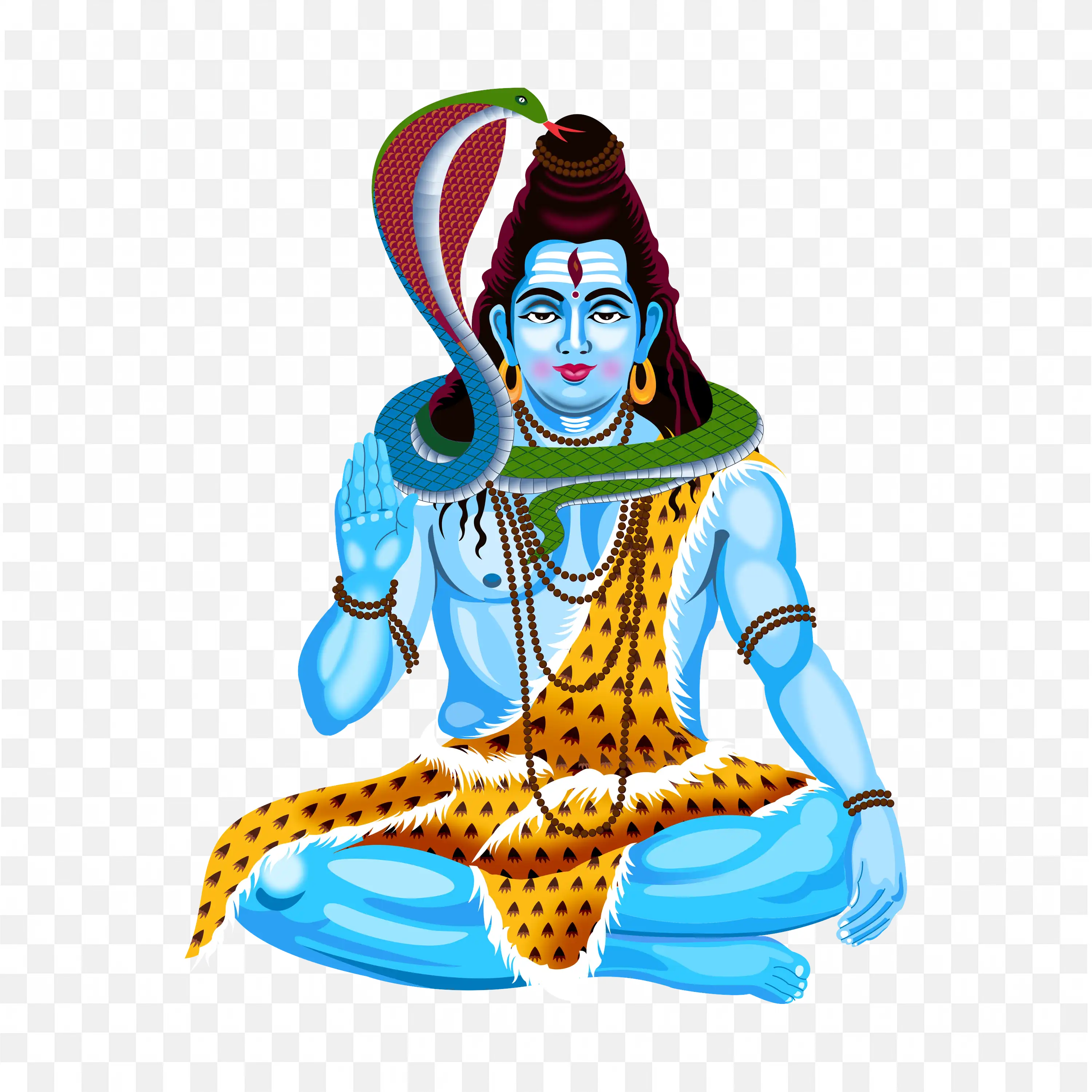 Lord Shiva Illustration Blue Supreme Deity of Shaivism PNG