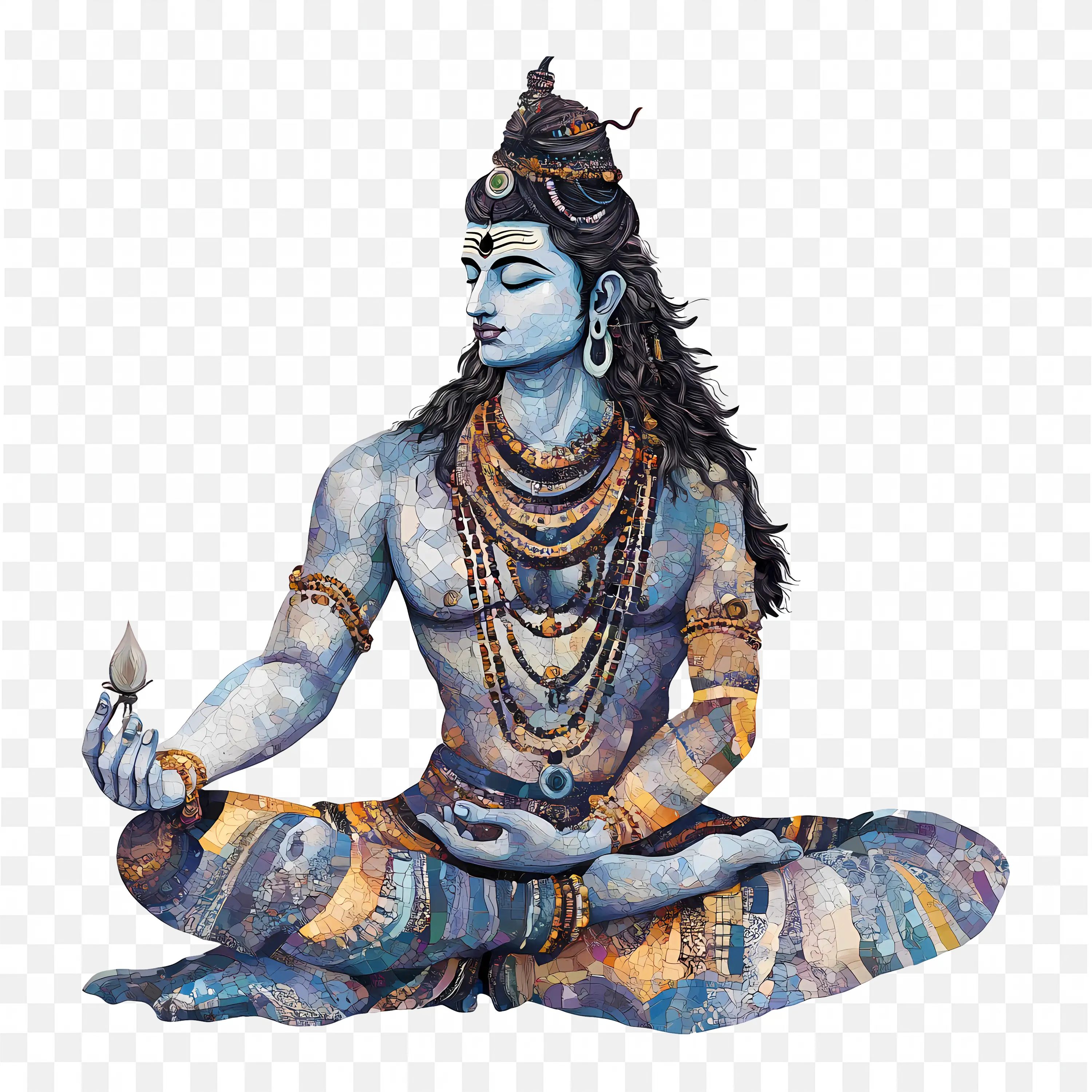 Lord Shiva Meditative Pose Adiyogi Yoga and Meditation Art