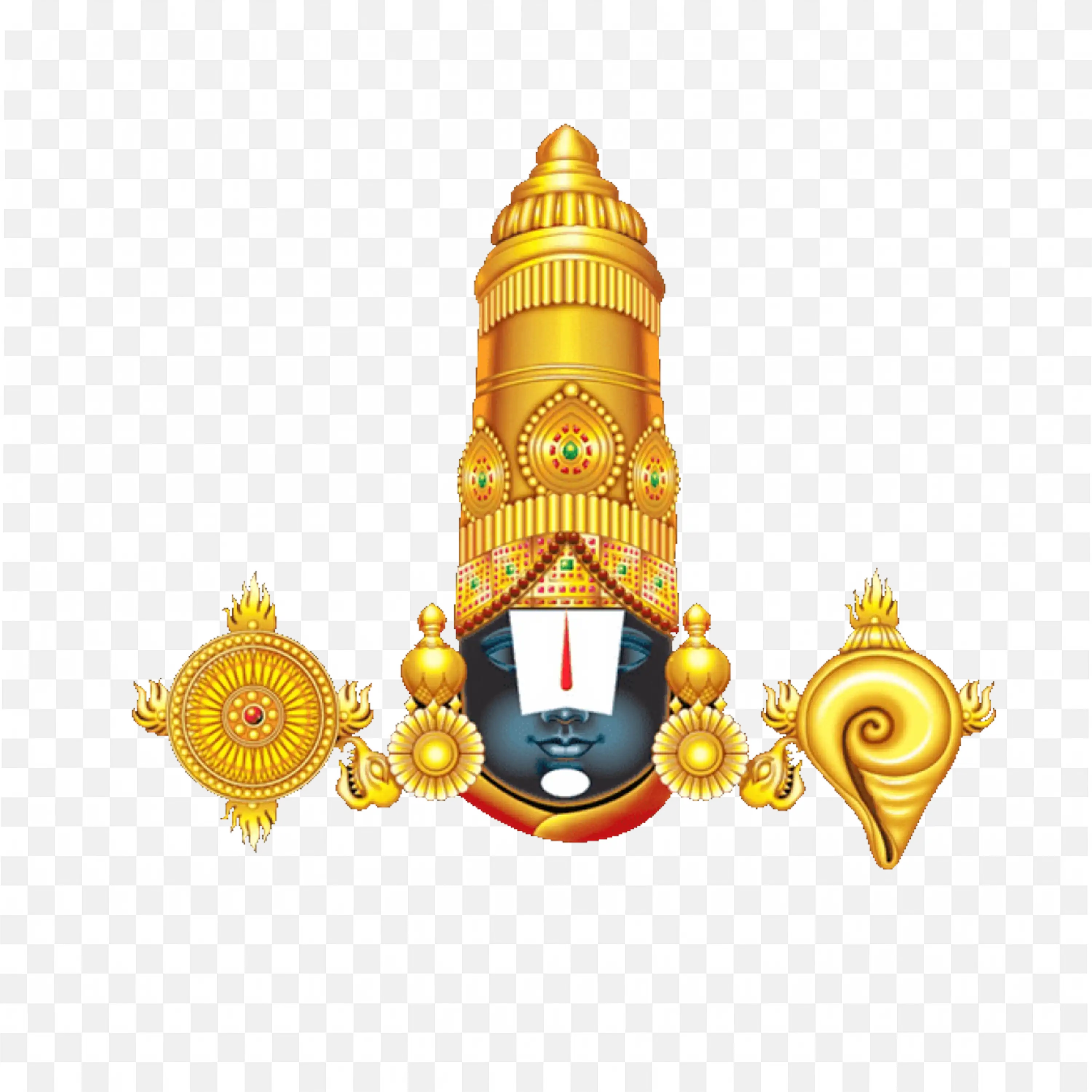 Lord Venkateswara Art Crown Nama and Divine Symbols PNG