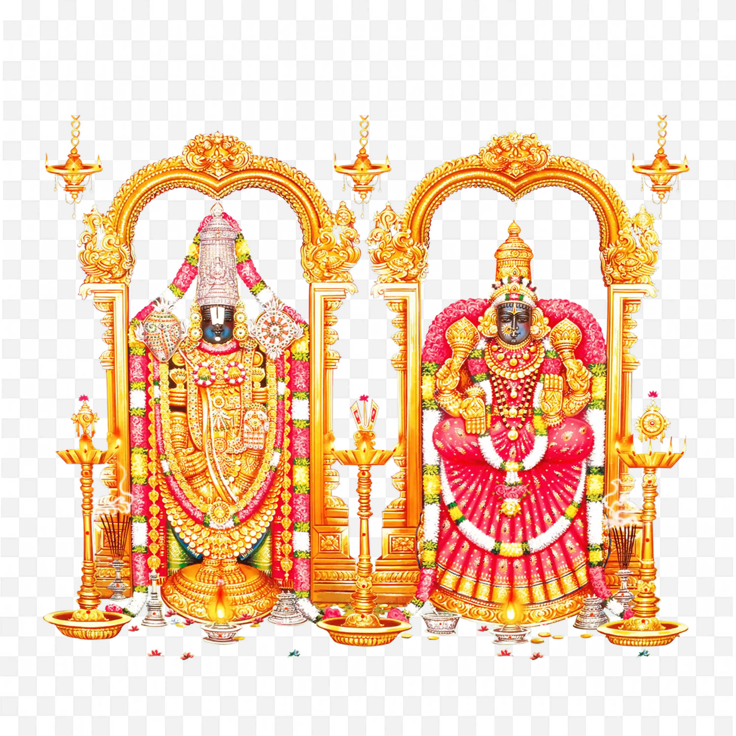 Download Lord Venkateswara Sri Padmavathi Ammavari PNG