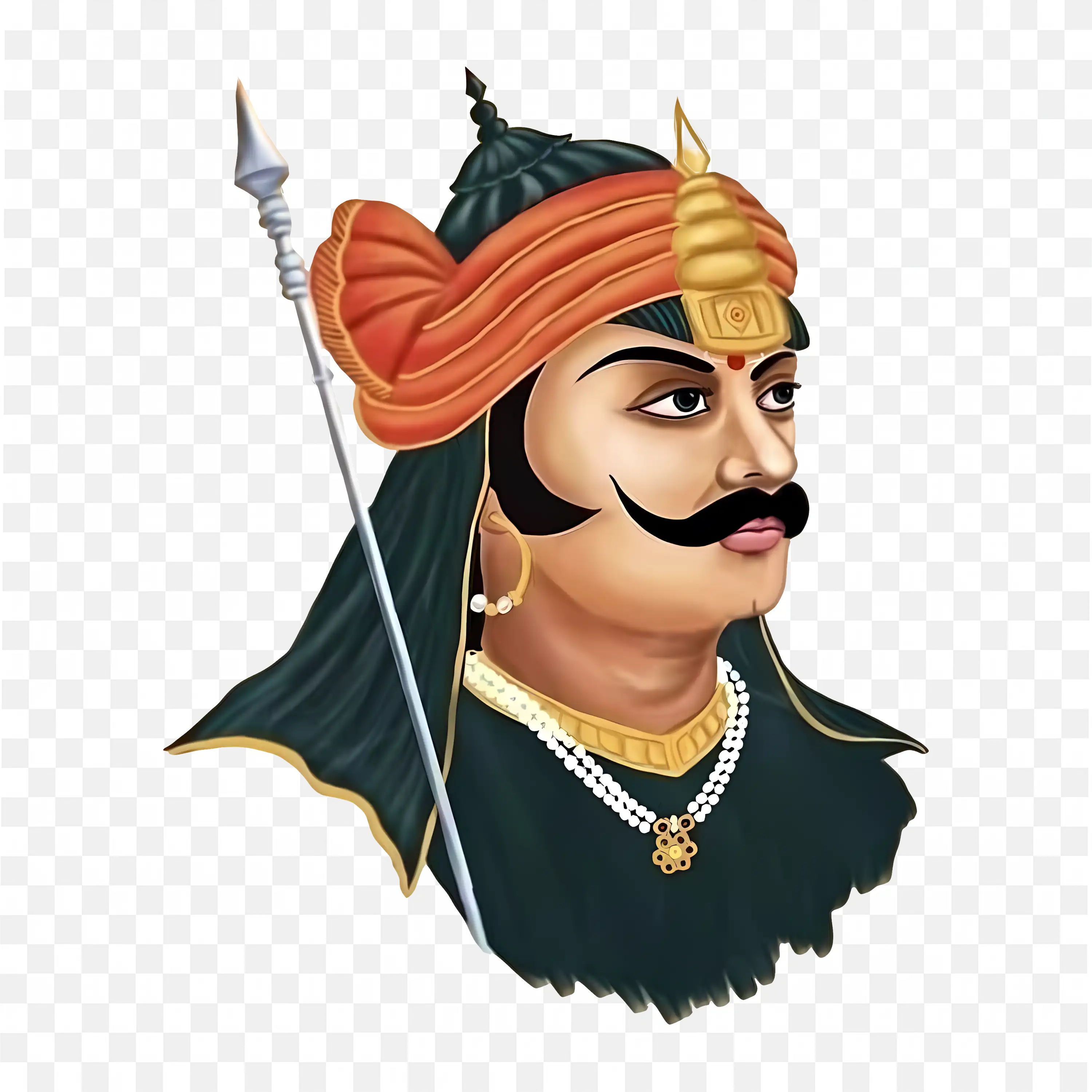 Maharana Pratap Art Brave Rajput Warrior Illustration PNG
