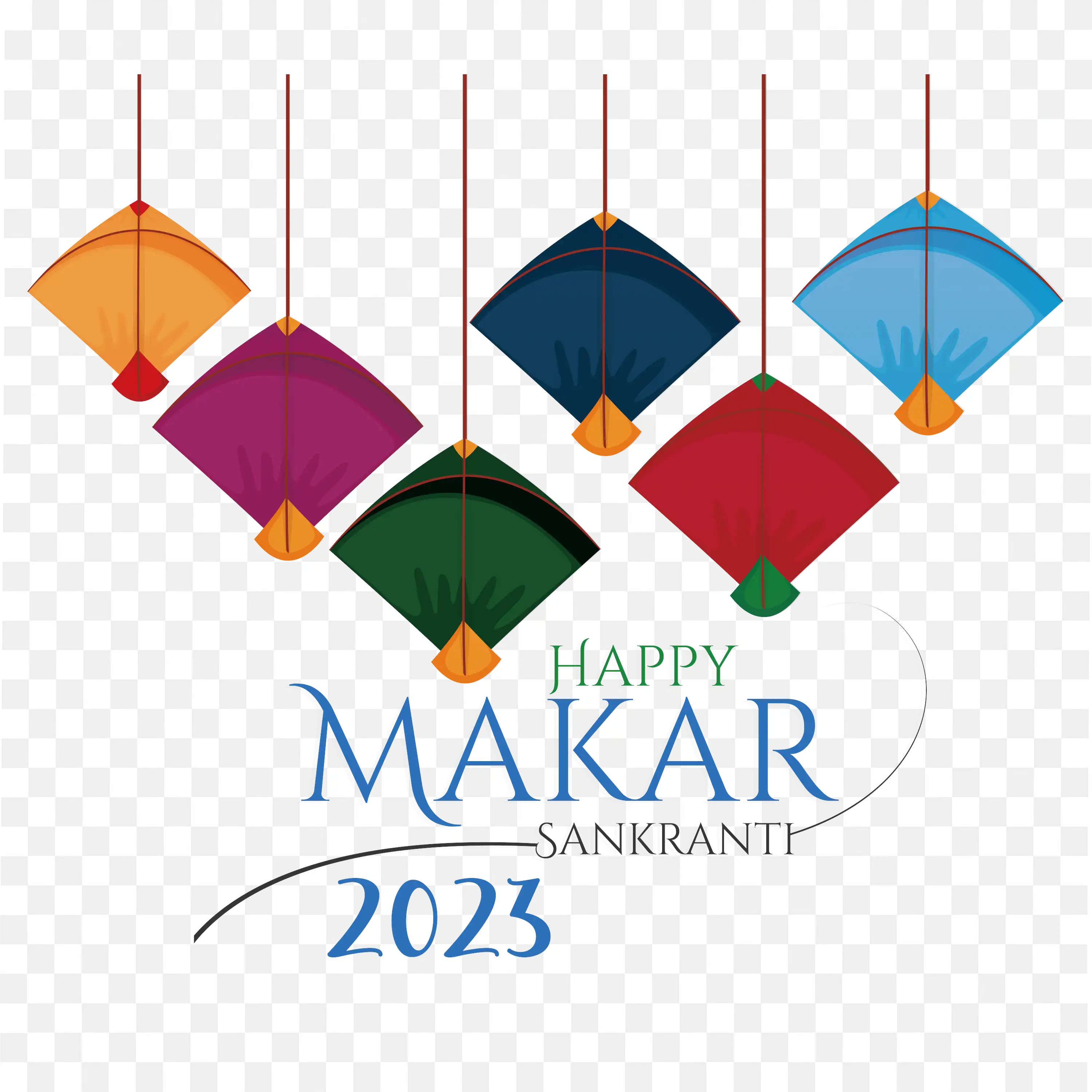 Makar Sankranti Colorful Kite Festival Celebration