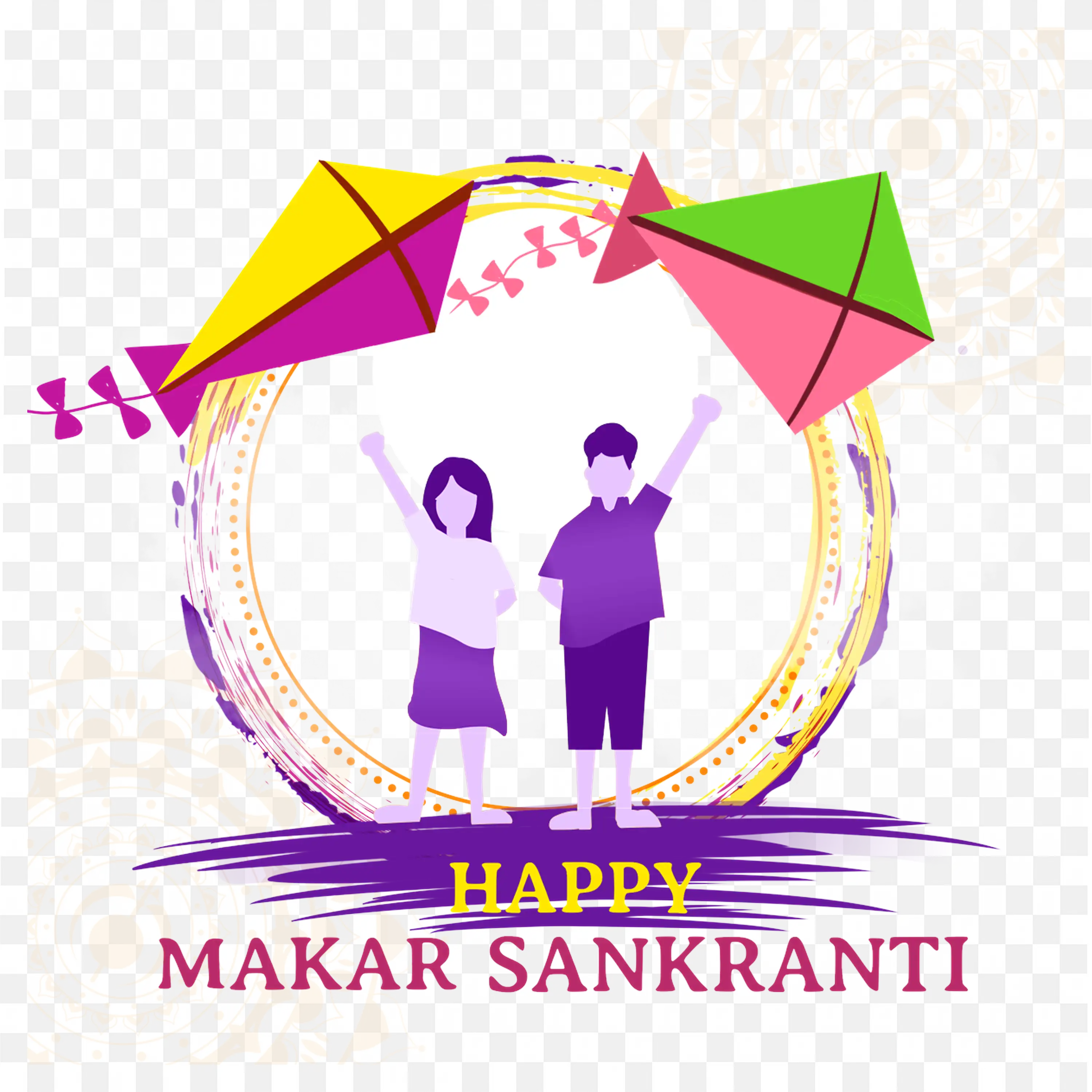 Makar Sankranti Kite and Traditional Indian Family Celebration
