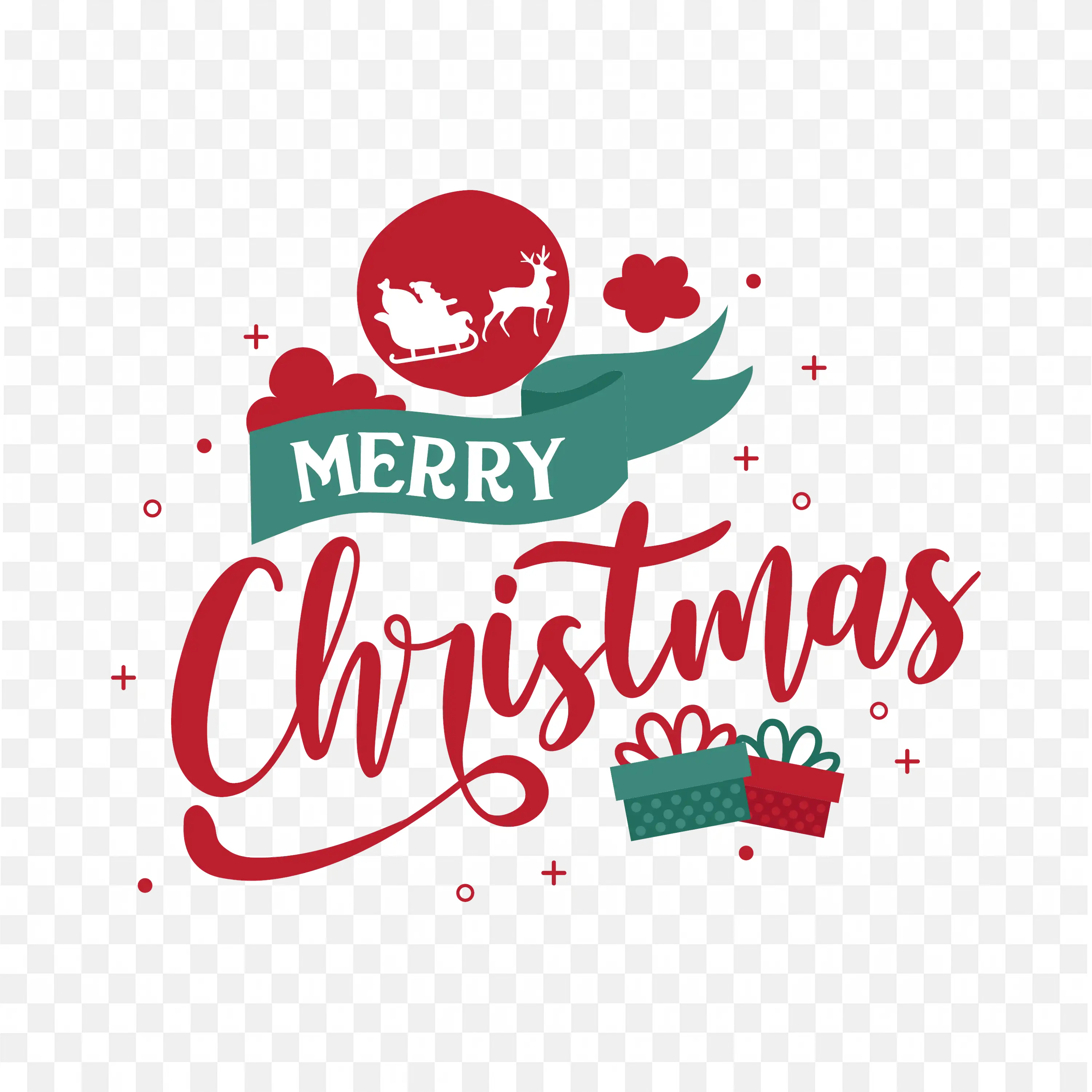 Merry Christmas Santa Hat Holly Festive Greeting