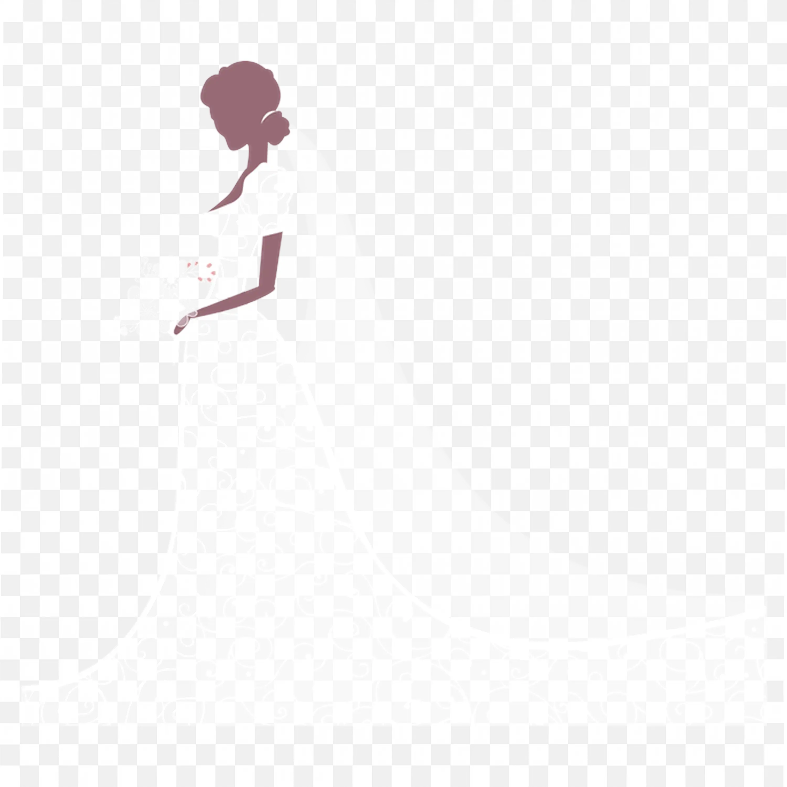 Minimalistic Vector Bride Logo Design Pink Woman Silhouette Art
