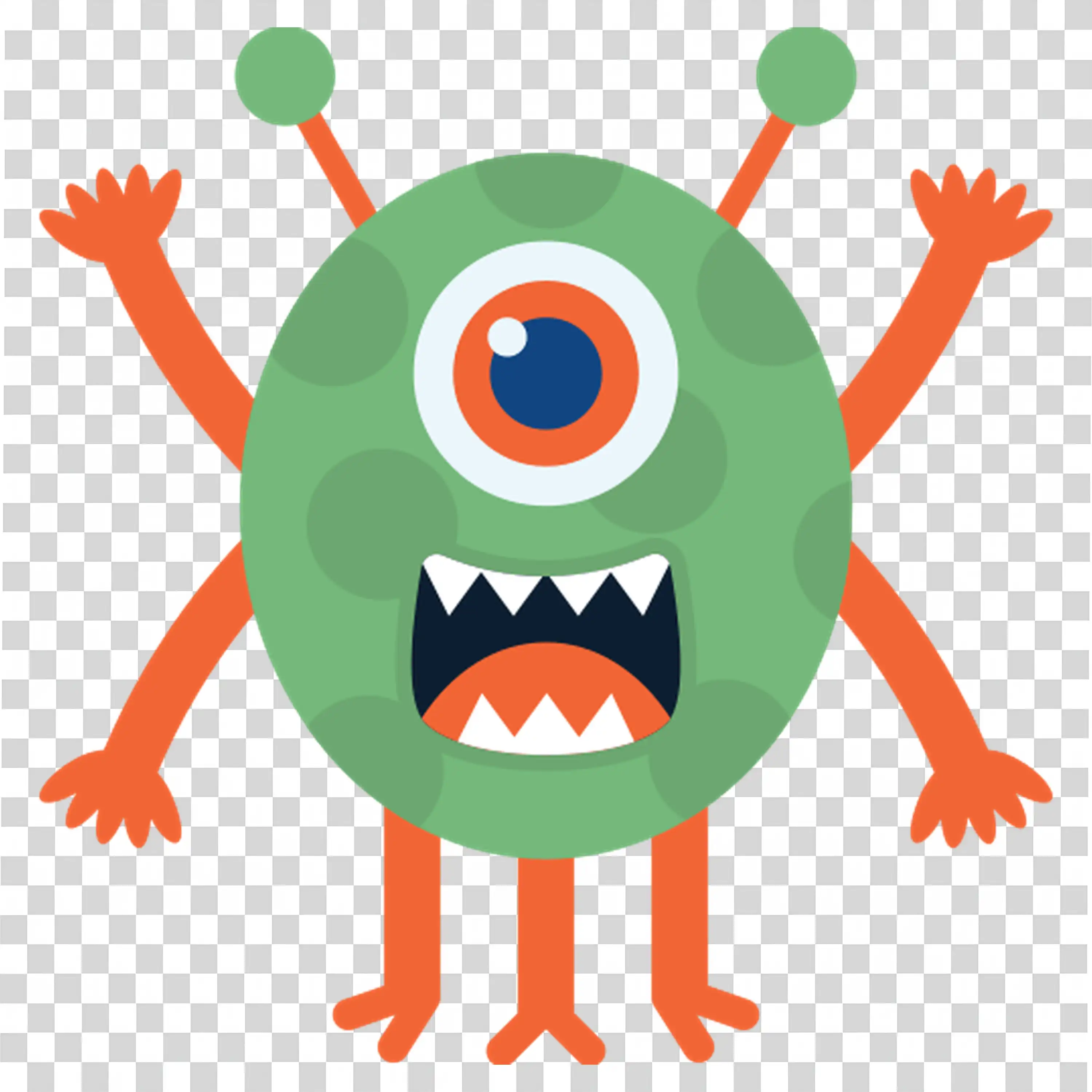 Monster Character with Green Face and Halloween Spirit