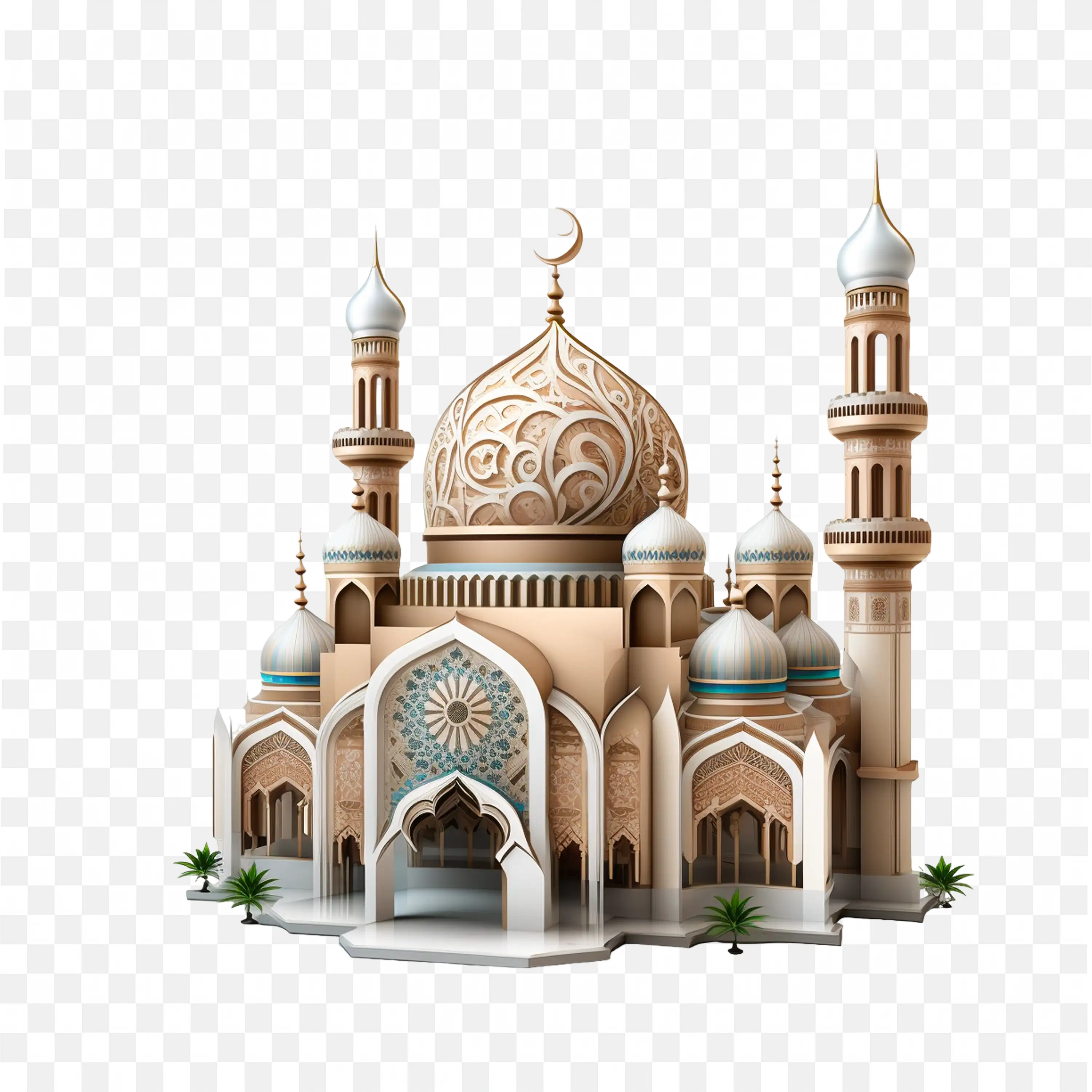 Mosque Illustration for Islamic Celebration PNG Download