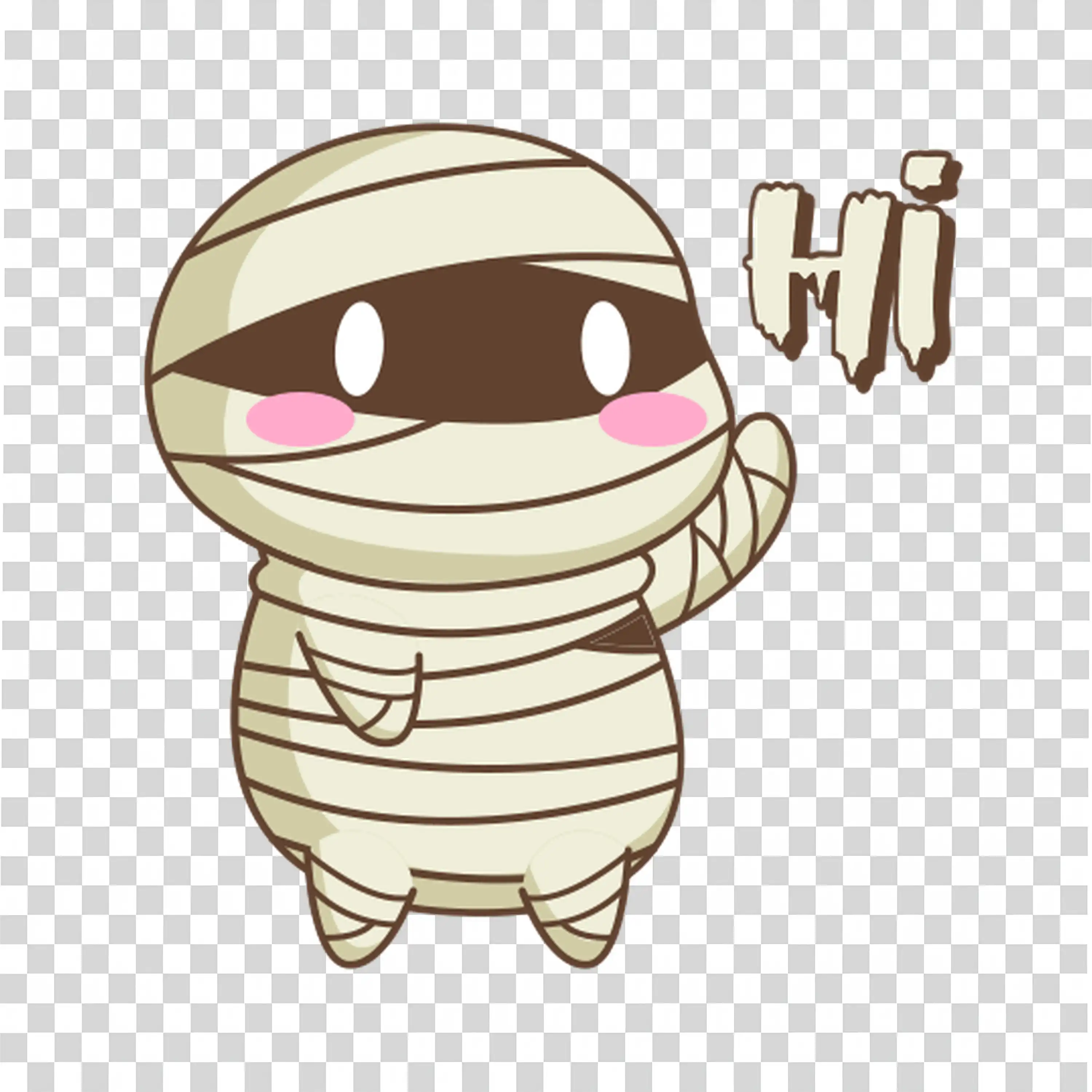 Mummy Character with Cute Hand Gesture for Halloween