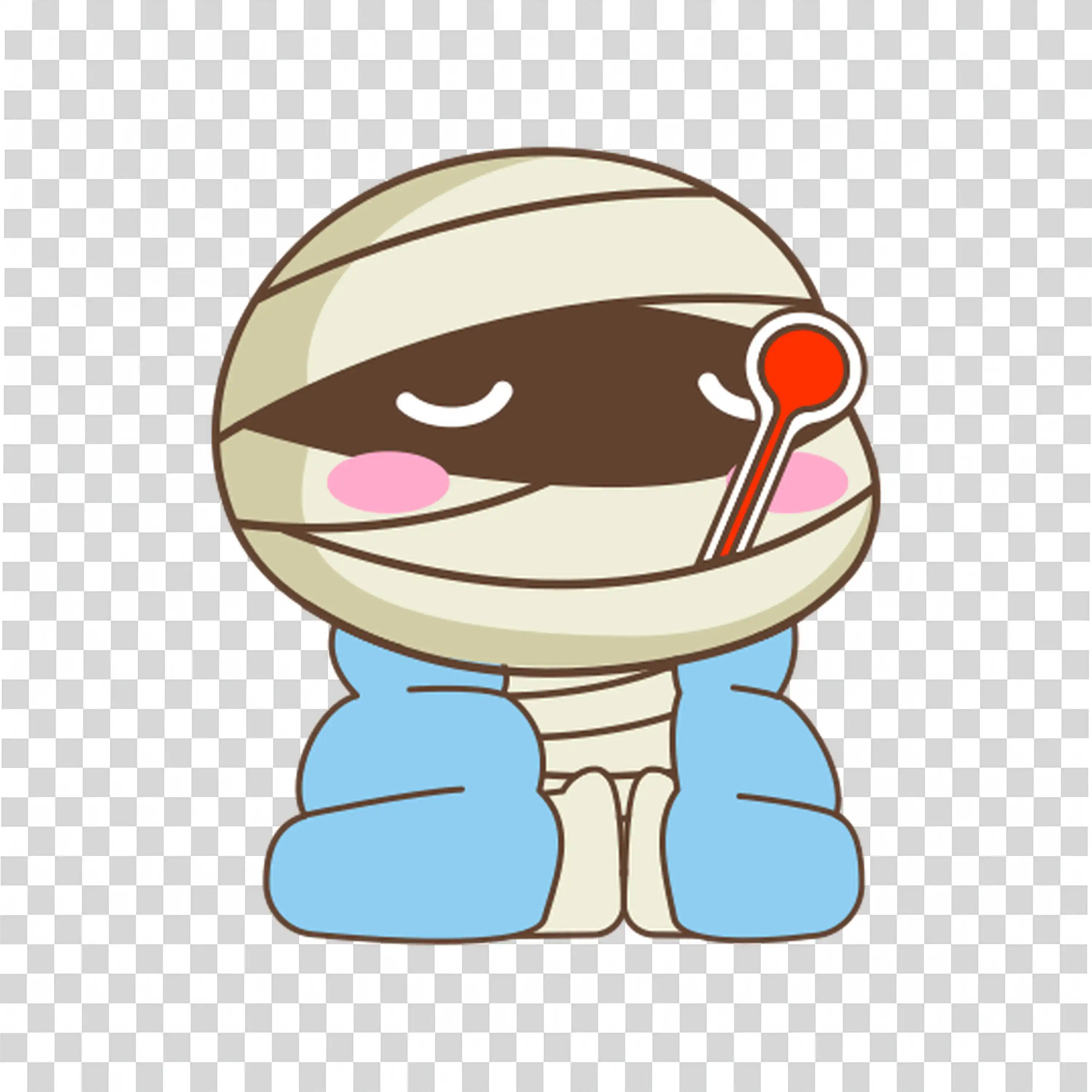 Mummy Character with Pumpkin for Spooky Halloween Fun