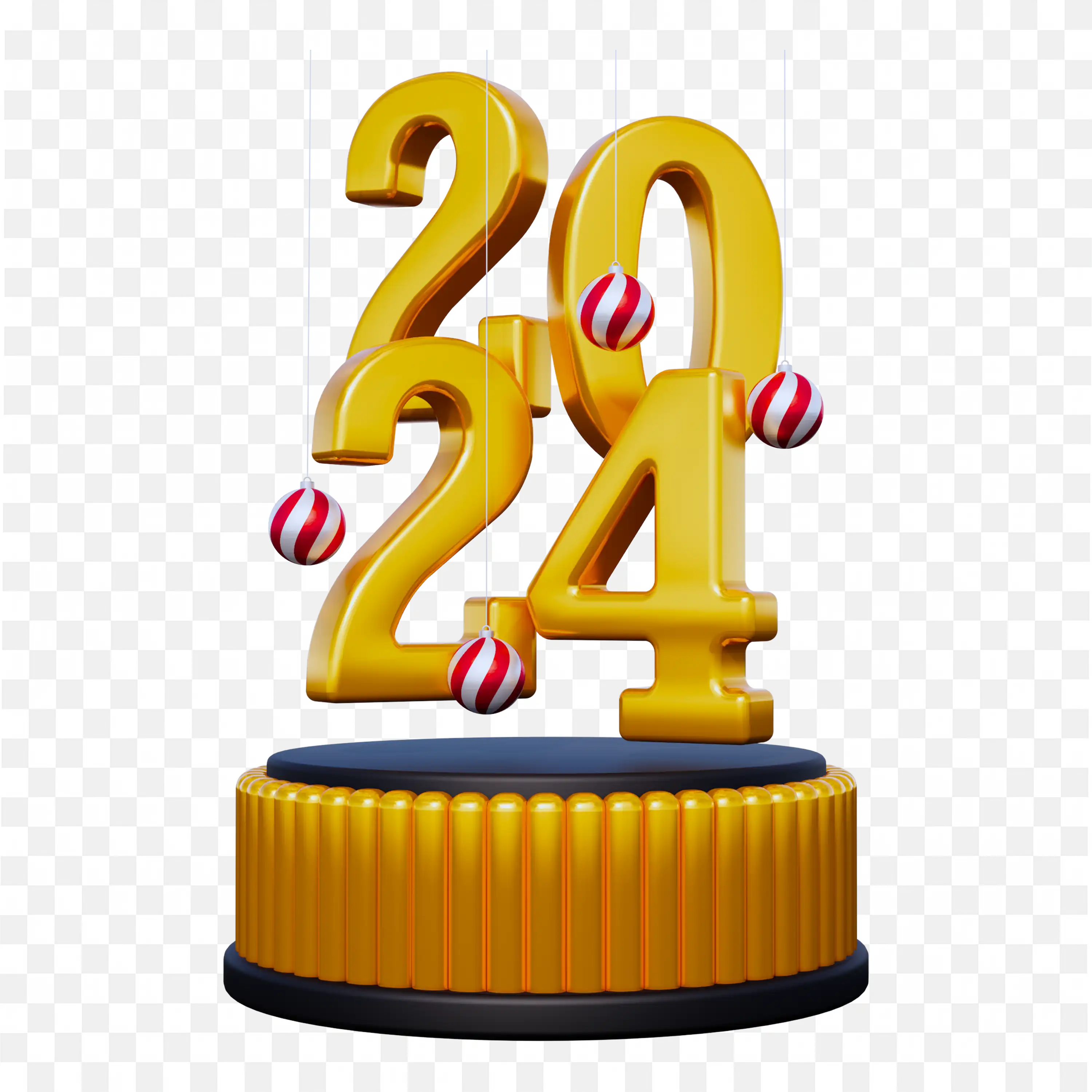 New Year Golden Numbers Celebration Cake Art