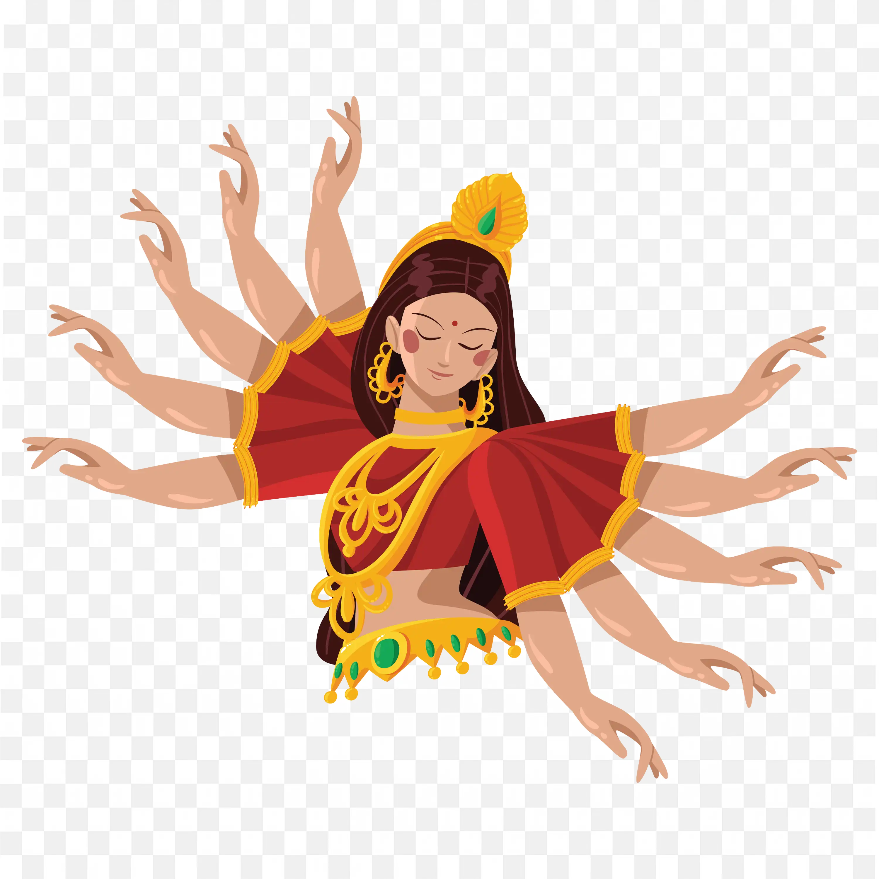 Nine Avatars of Devi Durga Modern Creative Vector Art