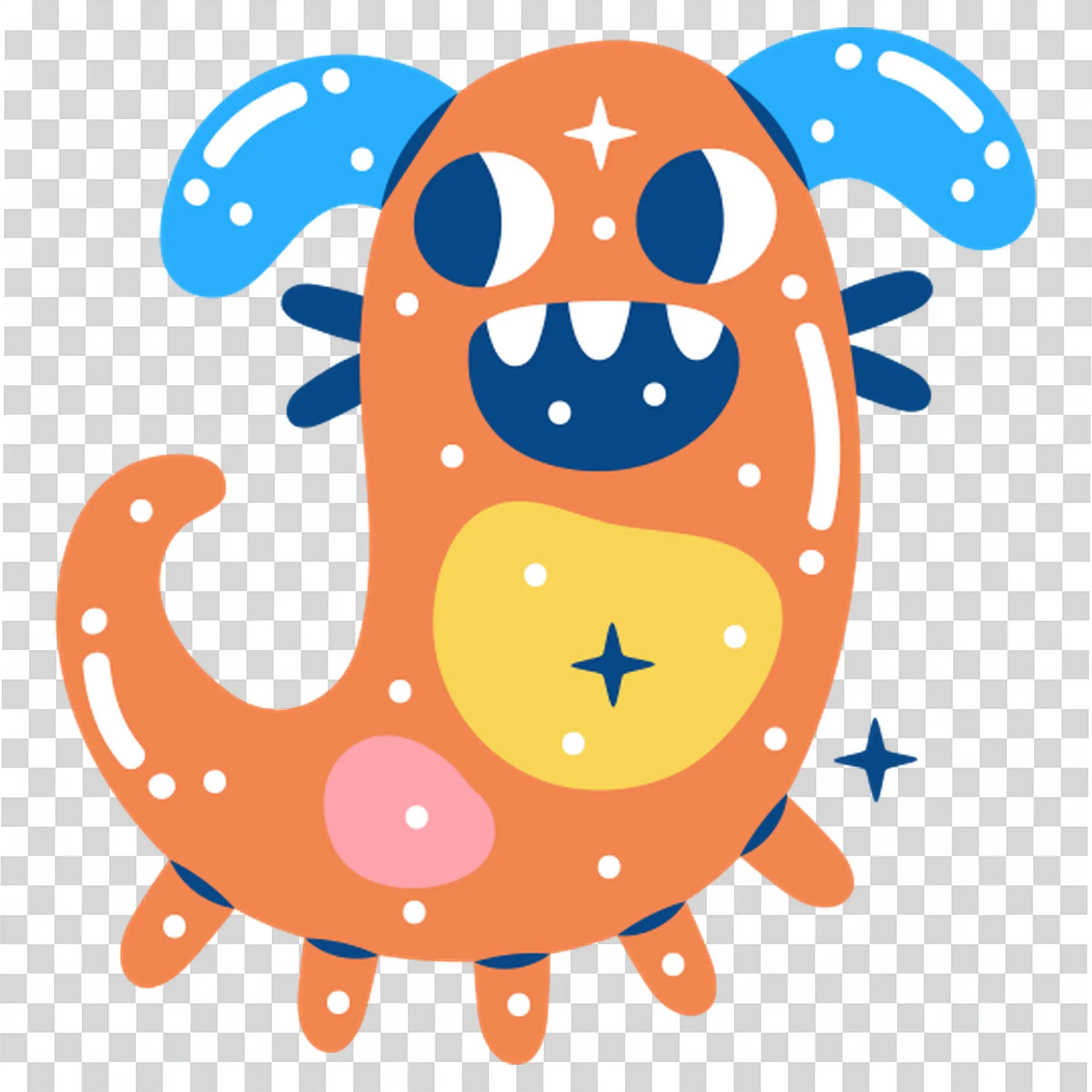 Orange Dog with a Pumpkin Collar and Halloween Design