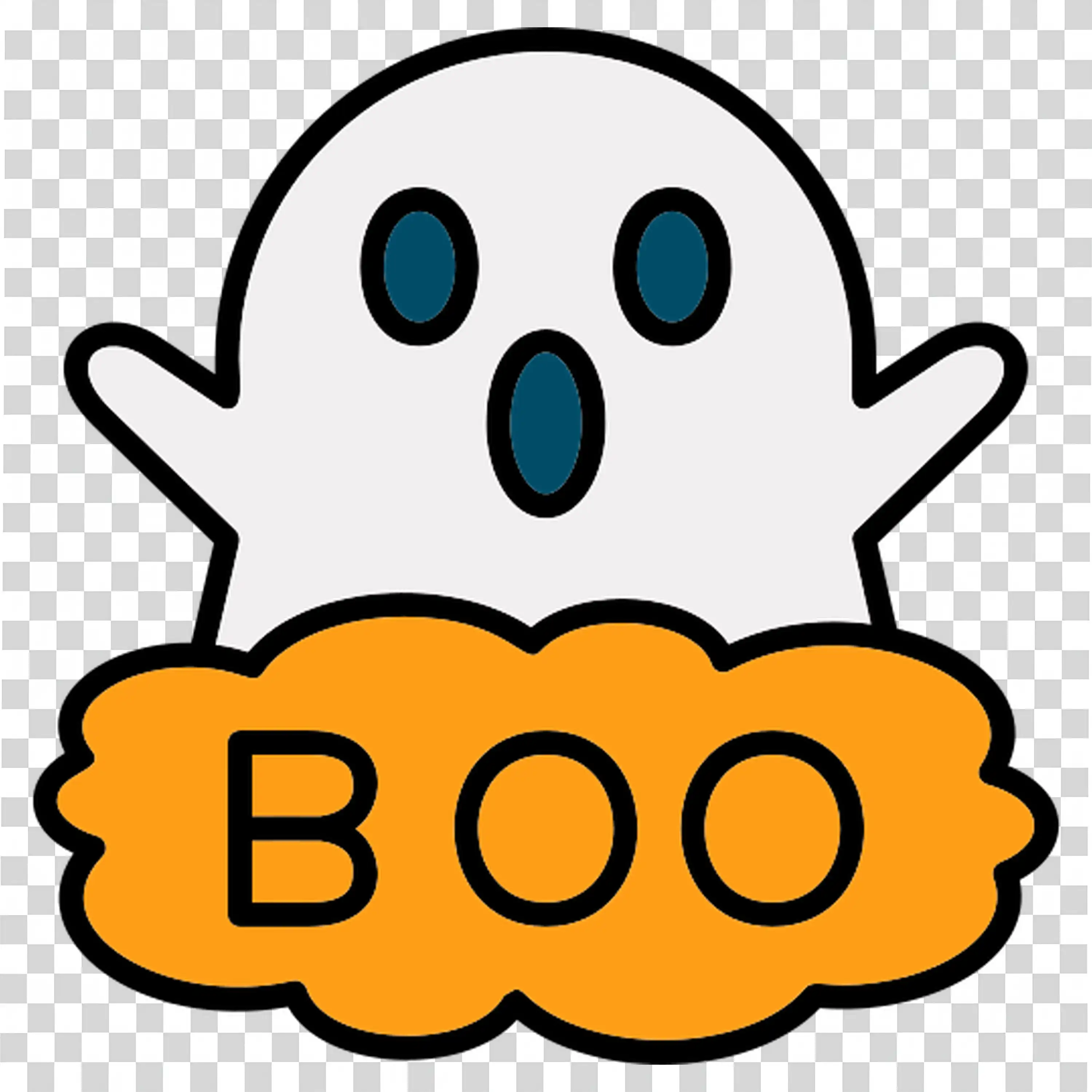 Orange Halloween Pumpkin with Boo Message for Spooky Vibe