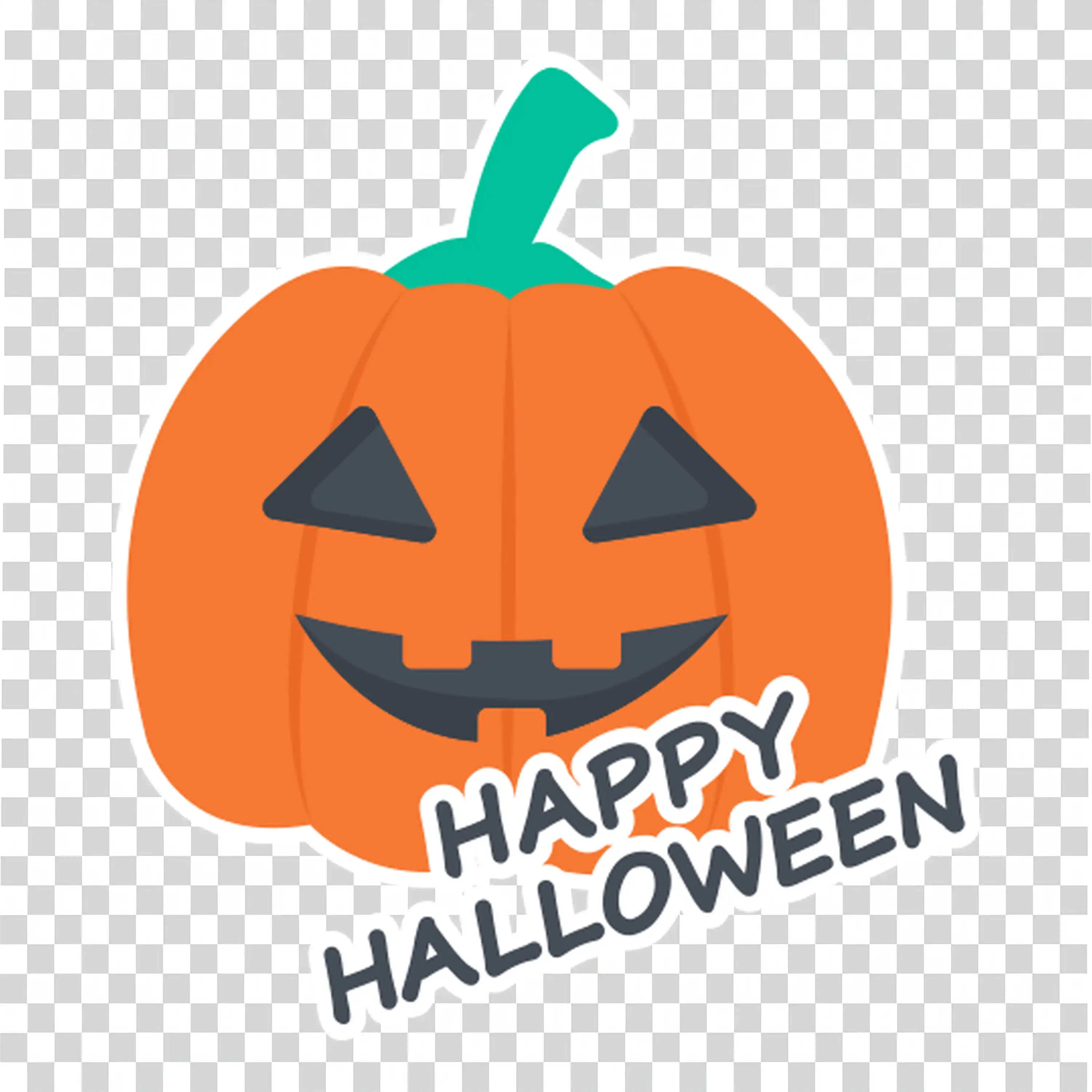 Orange Pumpkin with a Happy Halloween Message Design