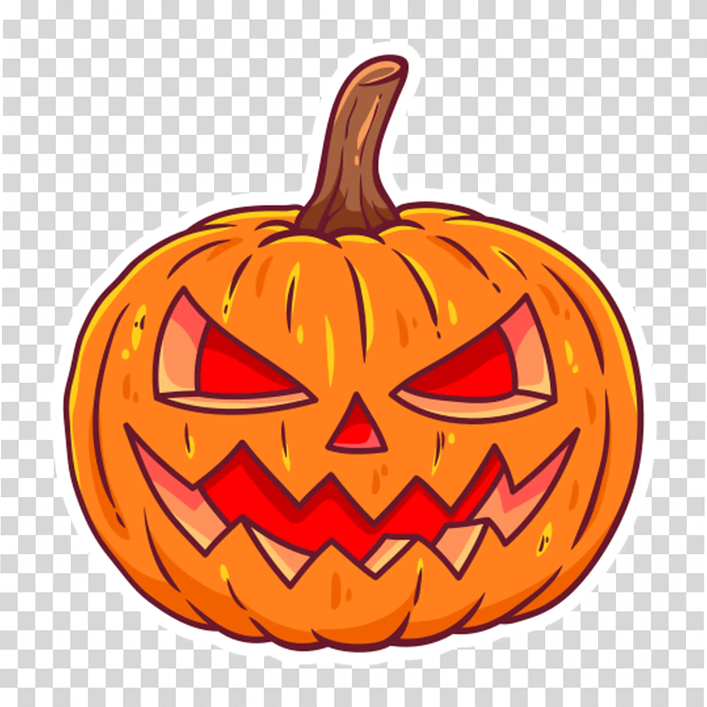 Orange Pumpkin with a Smiling Face for Halloween PNG