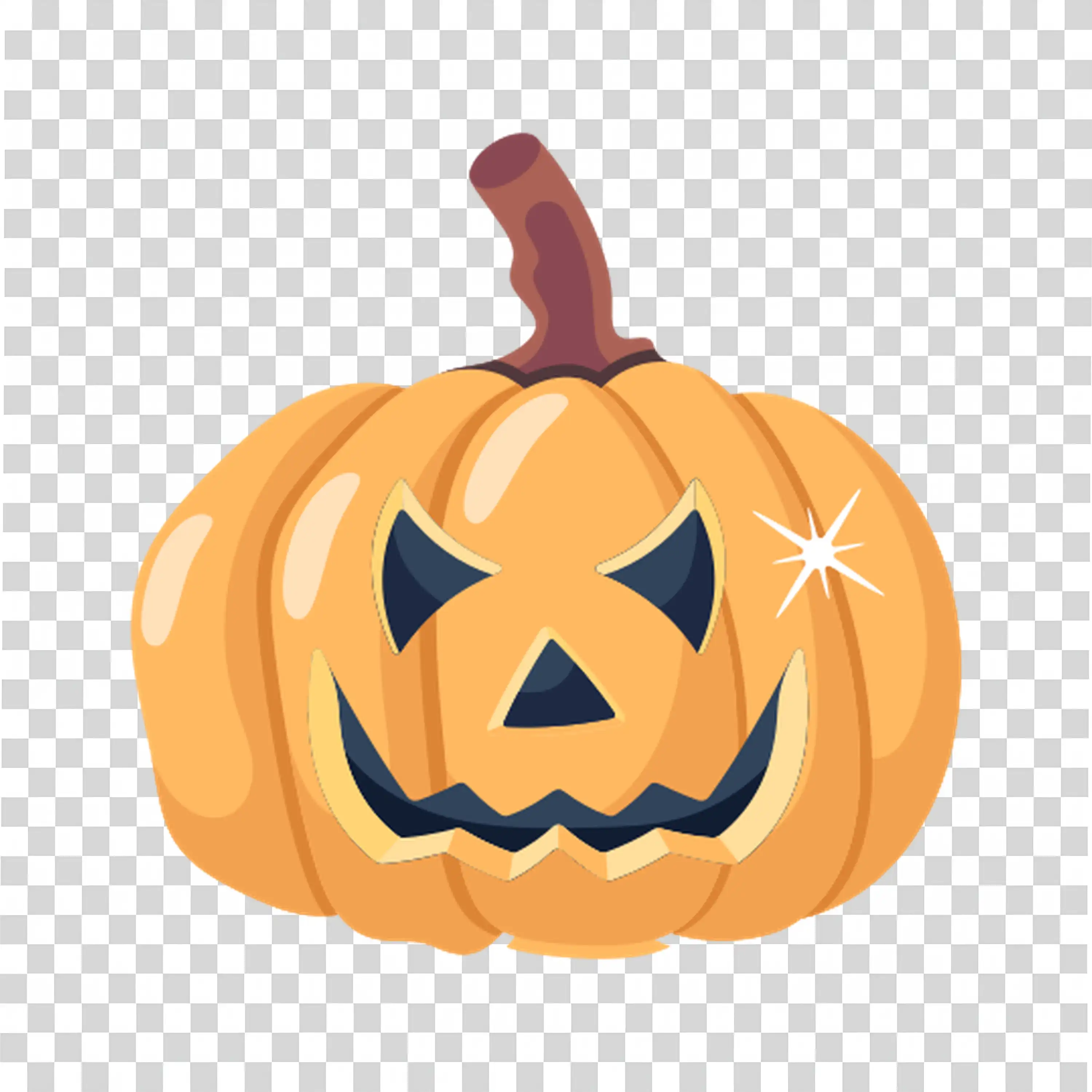 Orange Pumpkin with Creepy Face for Spooky Halloween Vibe