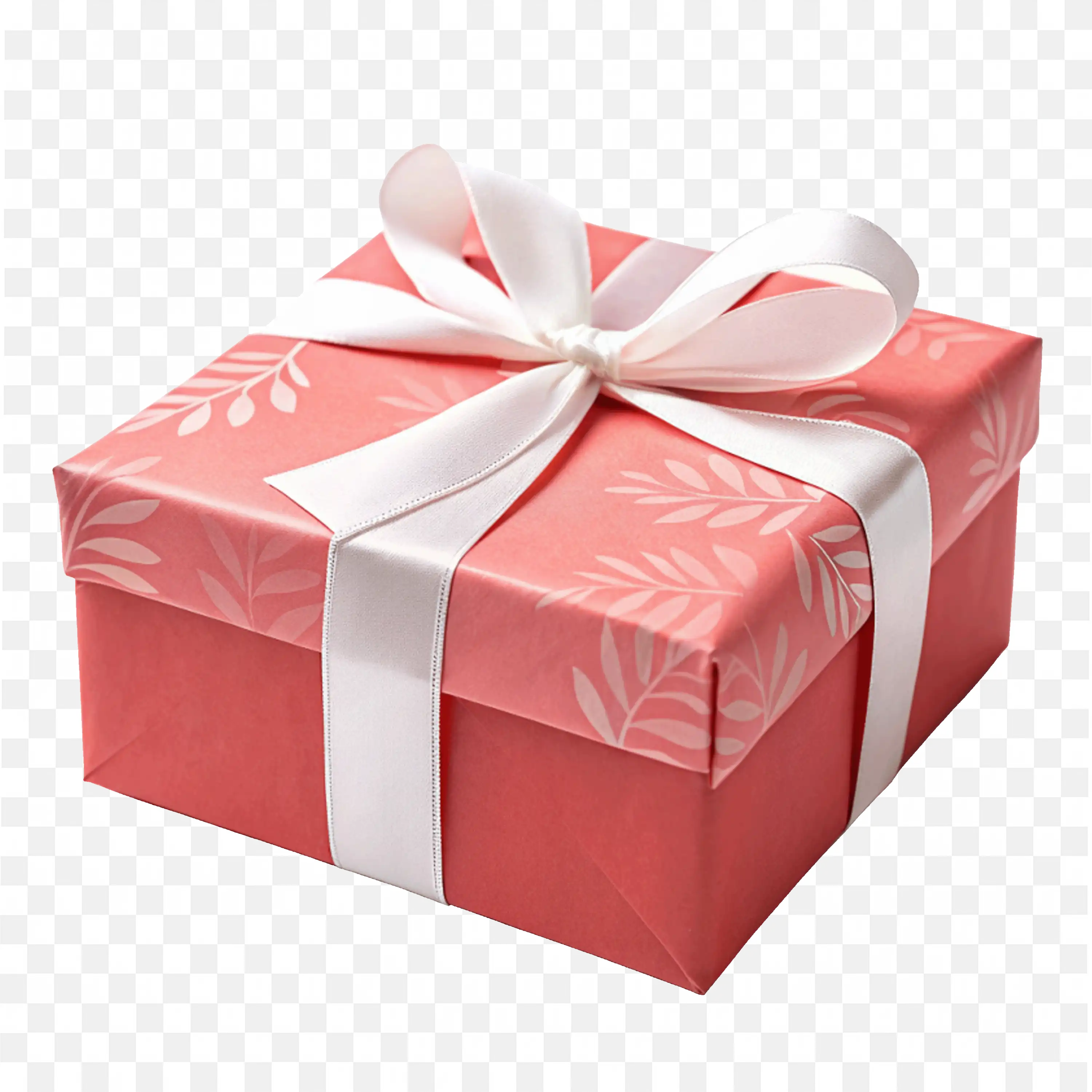 Pink Gift Box with Ribbon Bow Festive Holiday Present