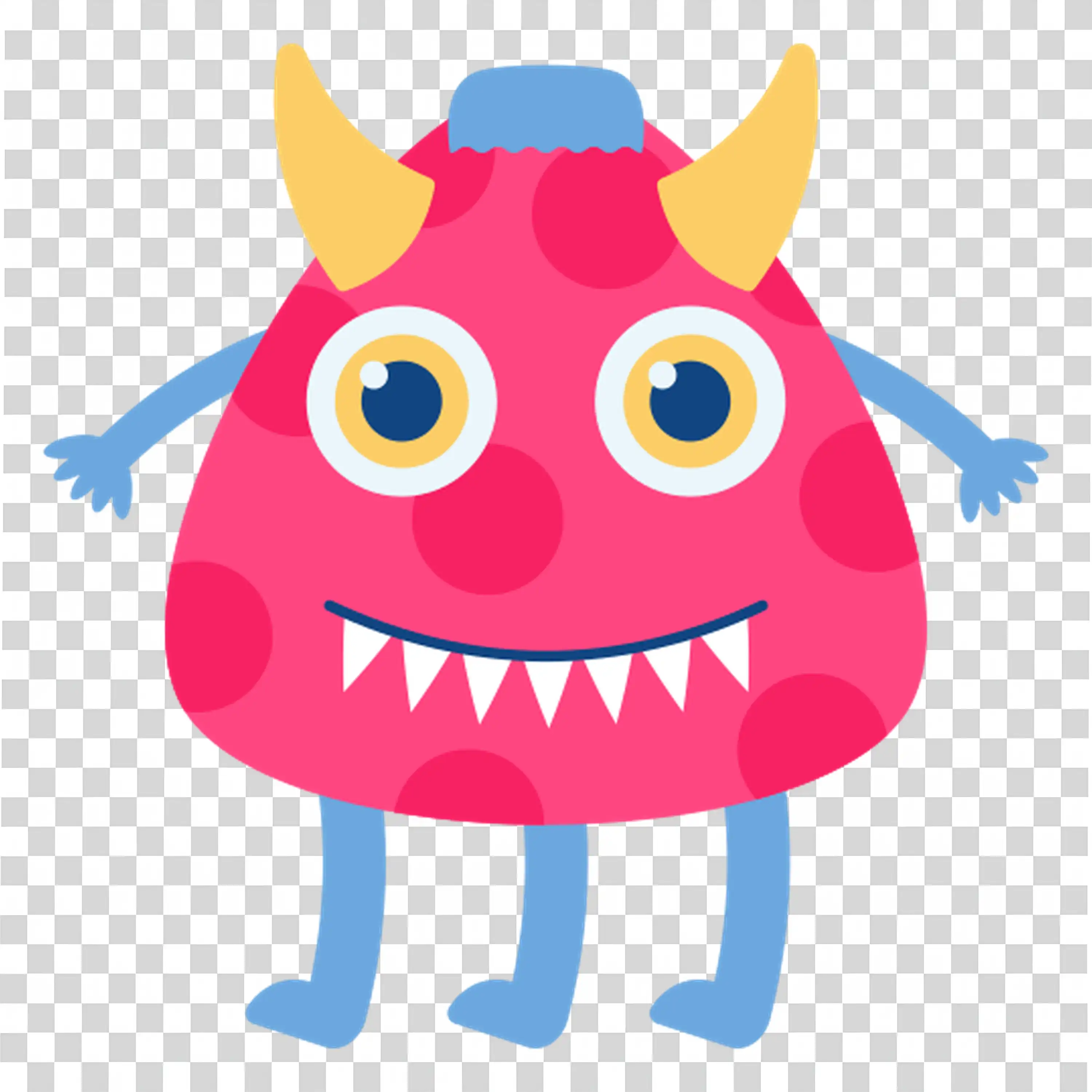 Pink Monster with Horns and One Eye for Halloween Fun