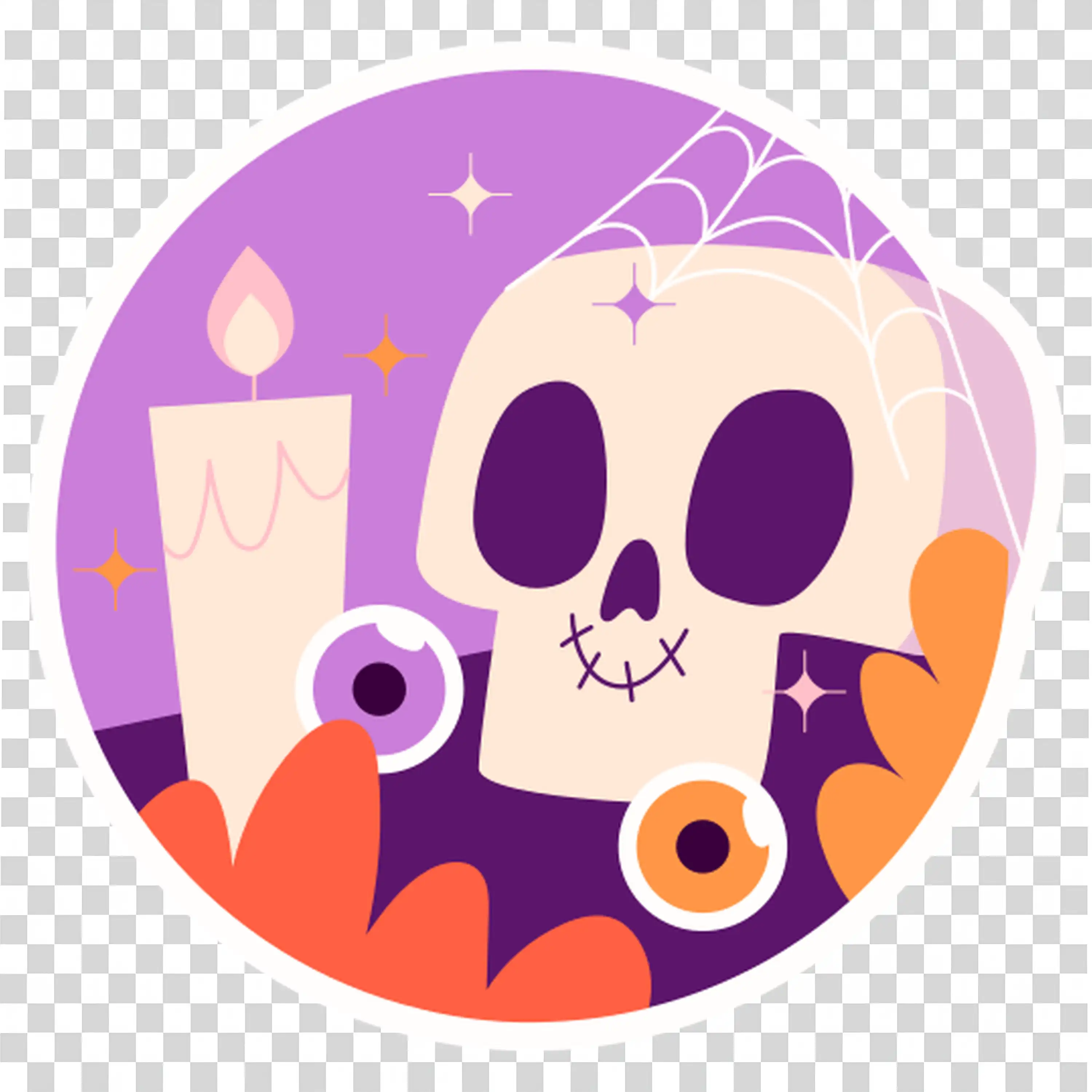 Pink Skeleton with Happy Face and Halloween Spirit