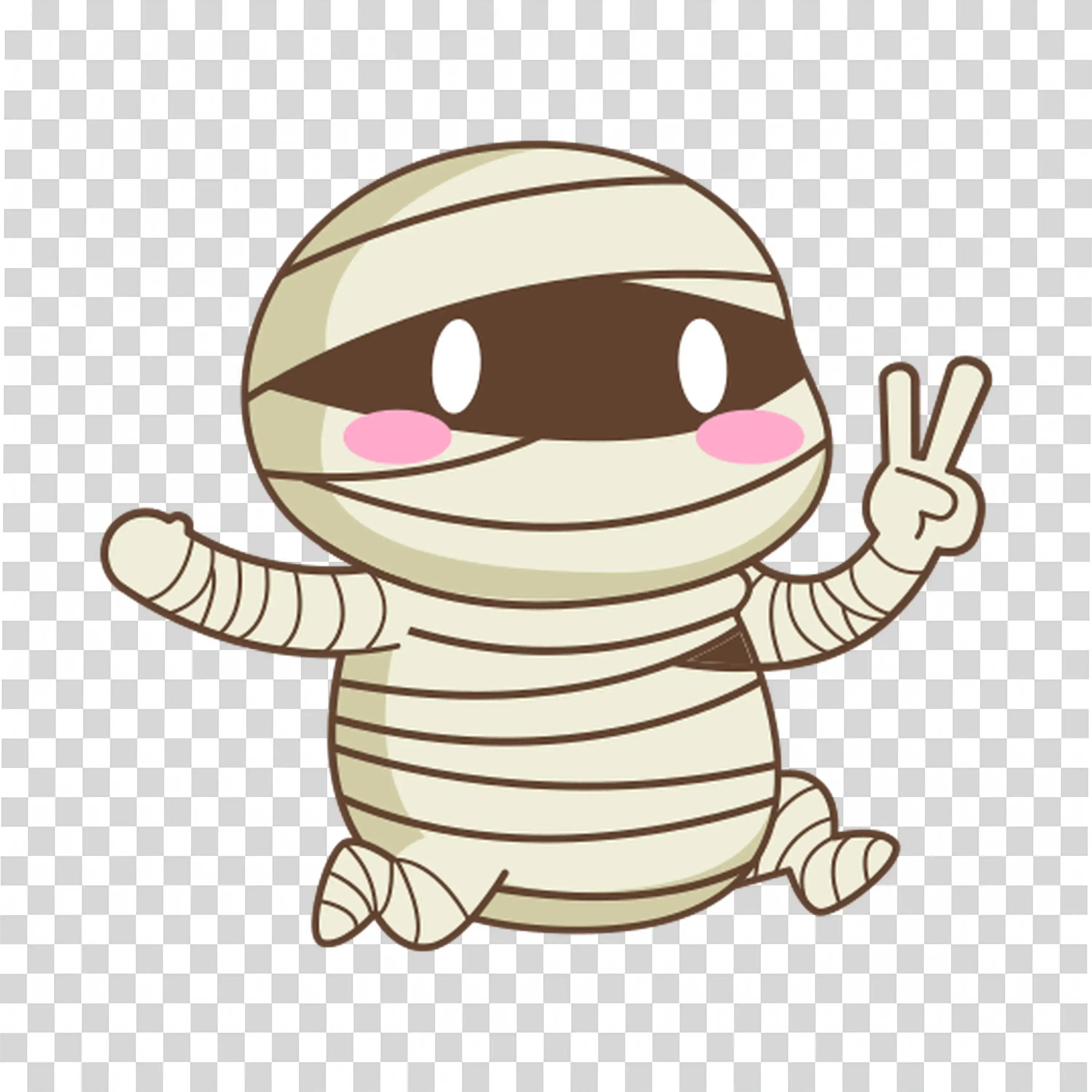 Playful Mummy Character with Pumpkins for Trick or Treat