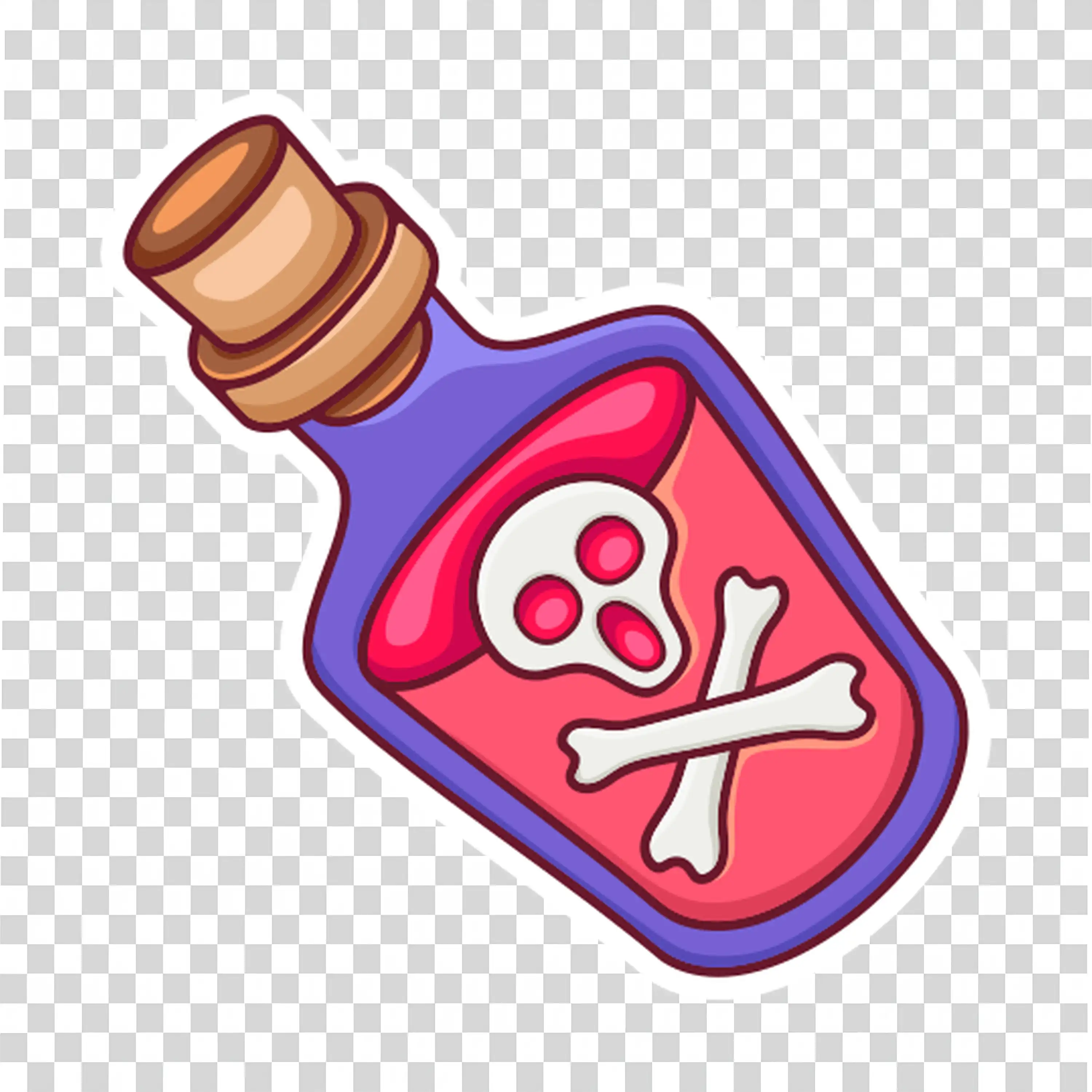 Poison Bottle with Skull Label Halloween Potion Potion Bottle