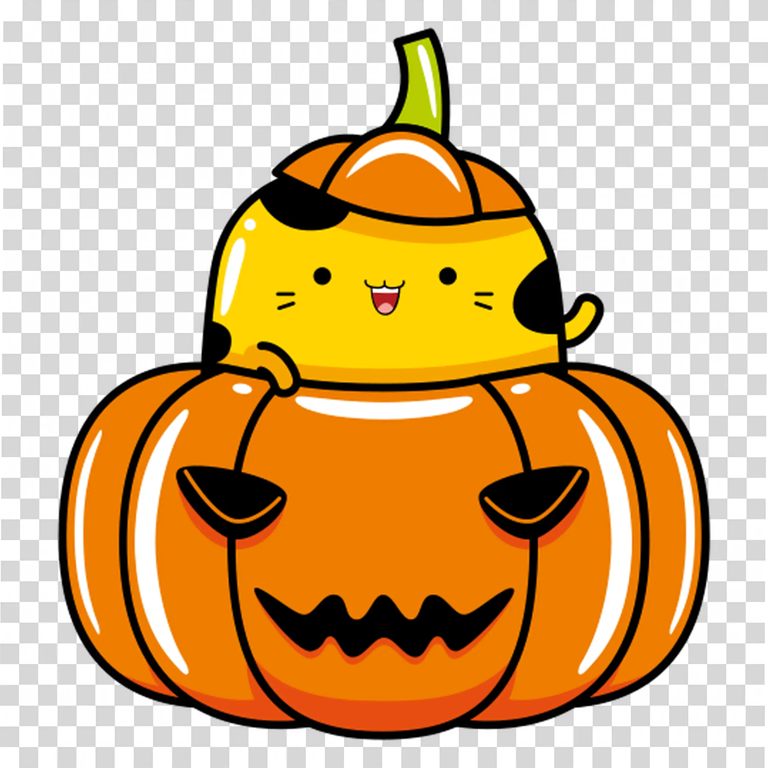 Pumpkin Character Wearing Witch Hat for Fun Halloween Decor