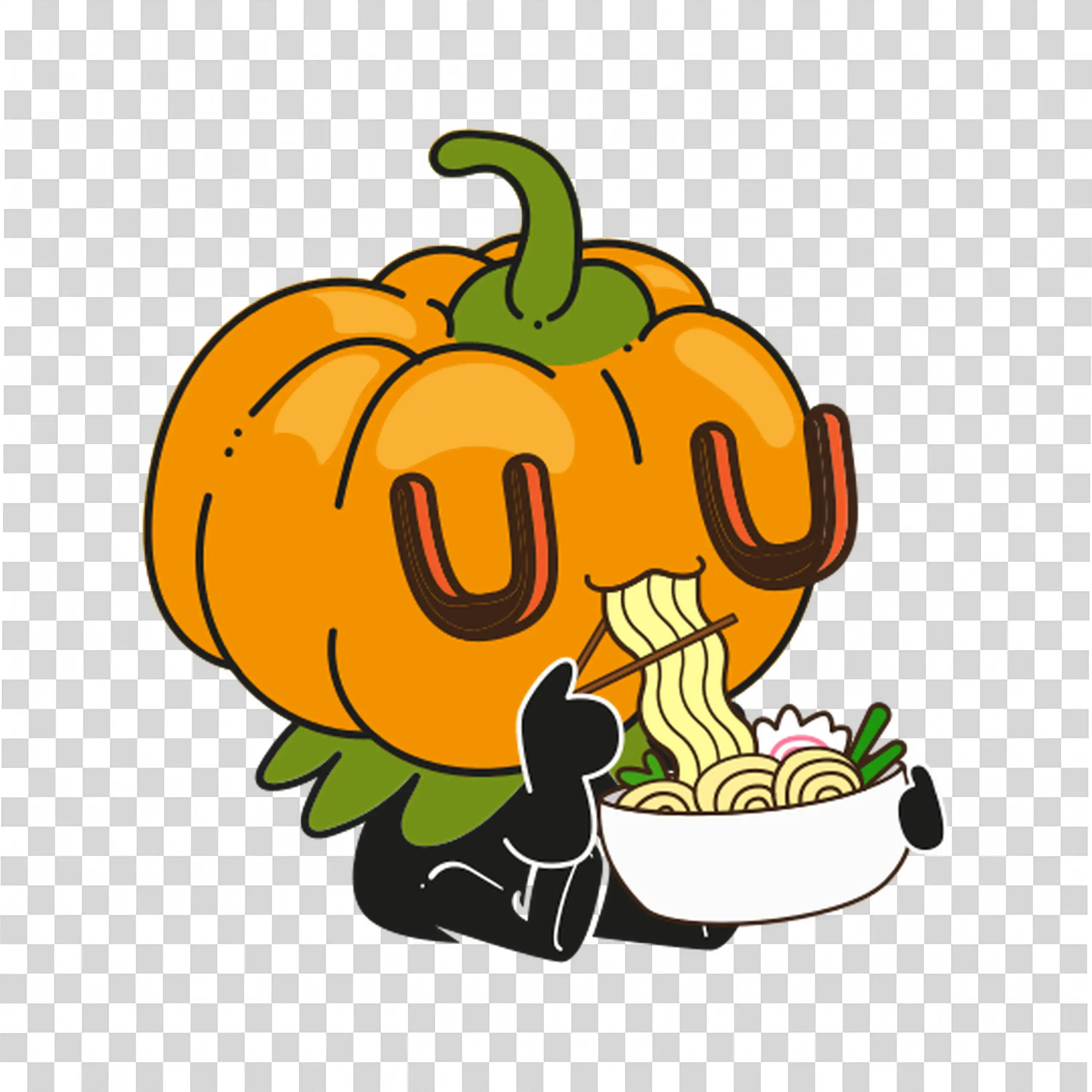Pumpkin Character with Witch Hat Holding a Bowl for Halloween