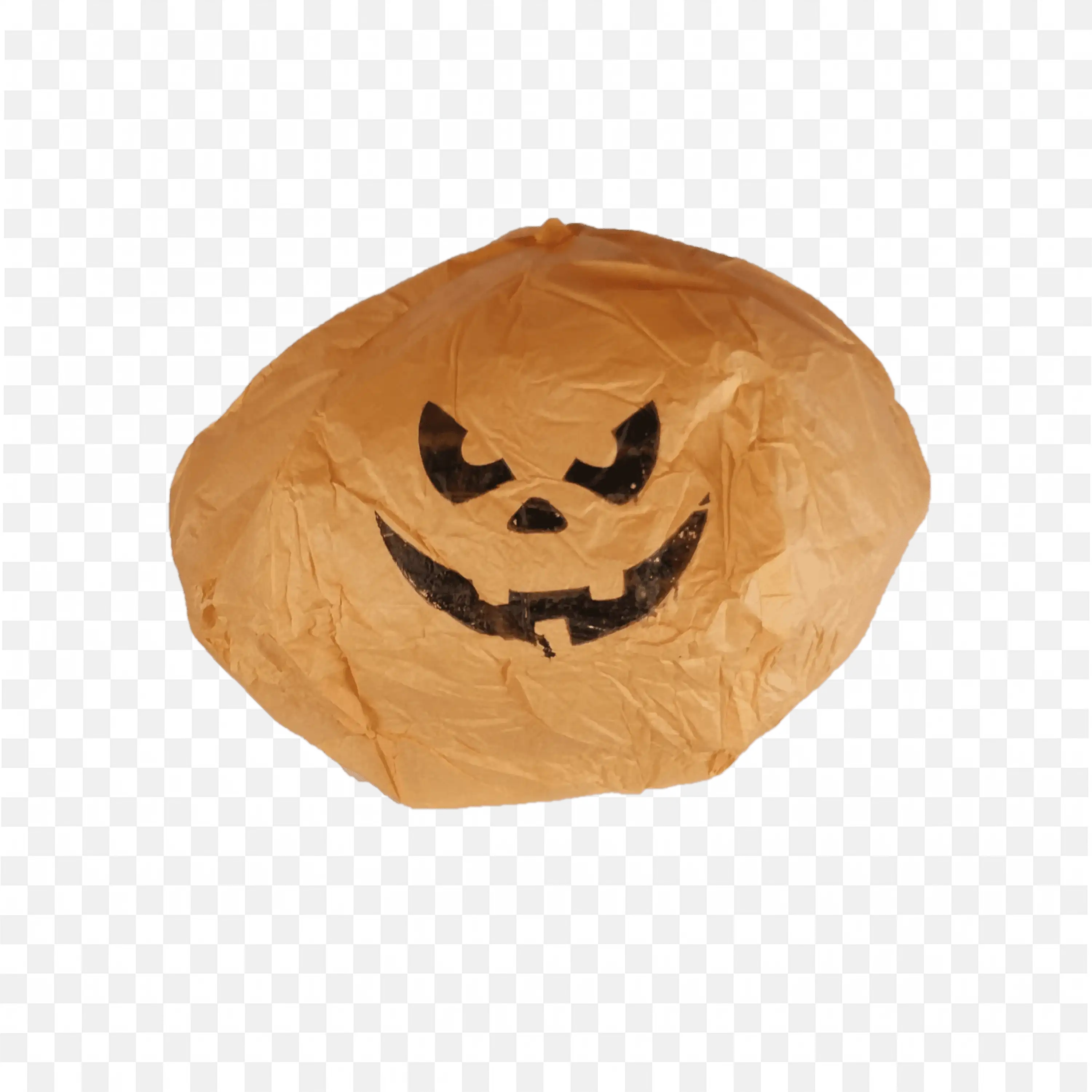 Pumpkin Shaped Lantern With Carved Smile For Halloween