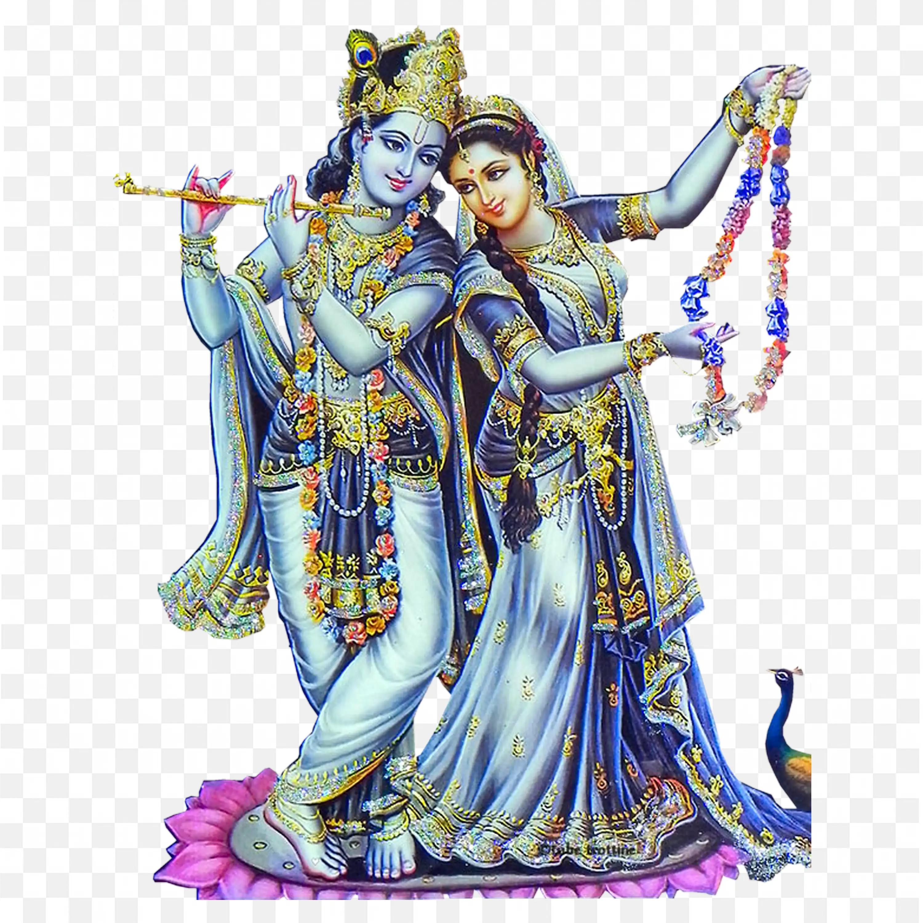 Radha and Krishna Illustration Divine Couple in Hindu Art