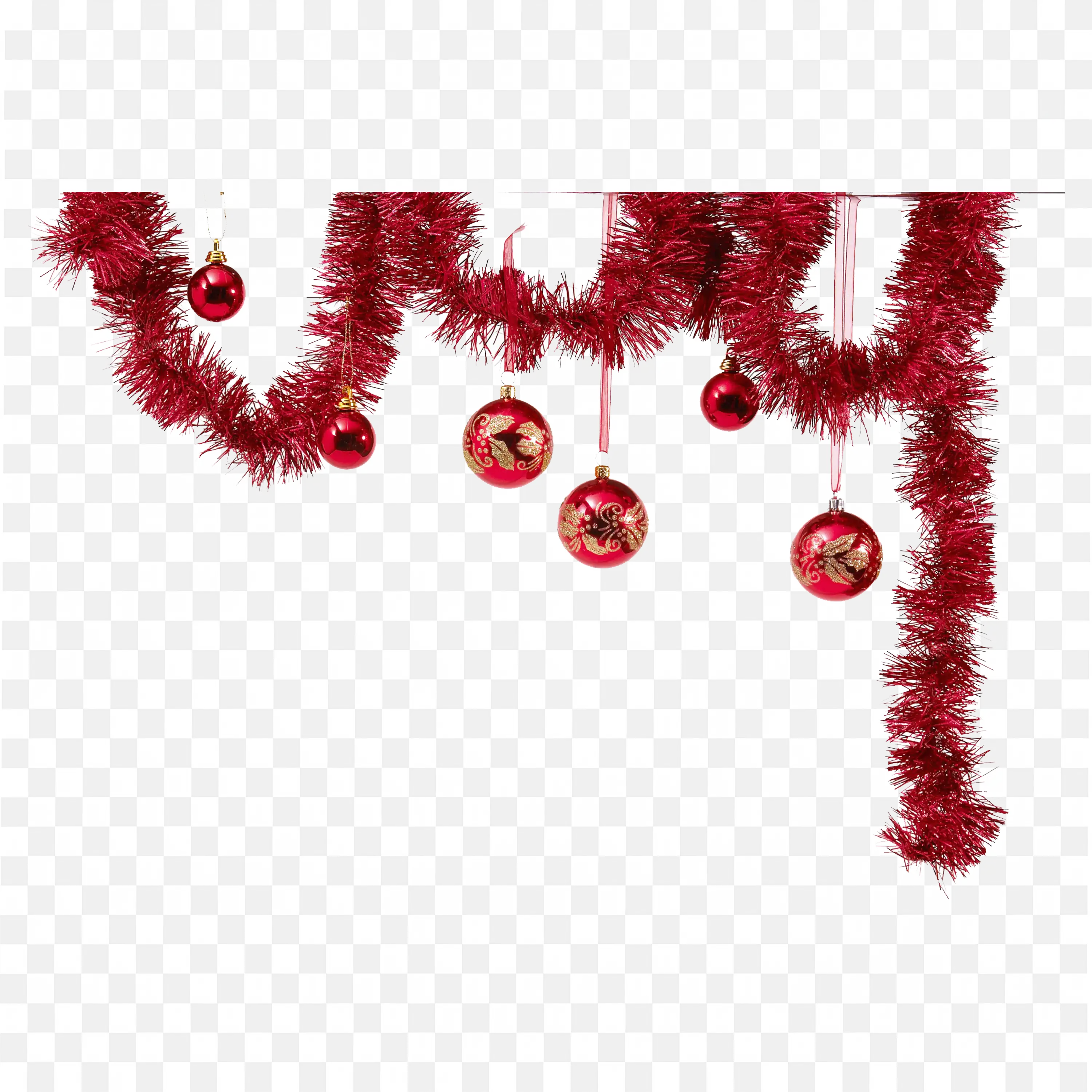 Red Beaded Garland Christmas Holiday Festive Decoration