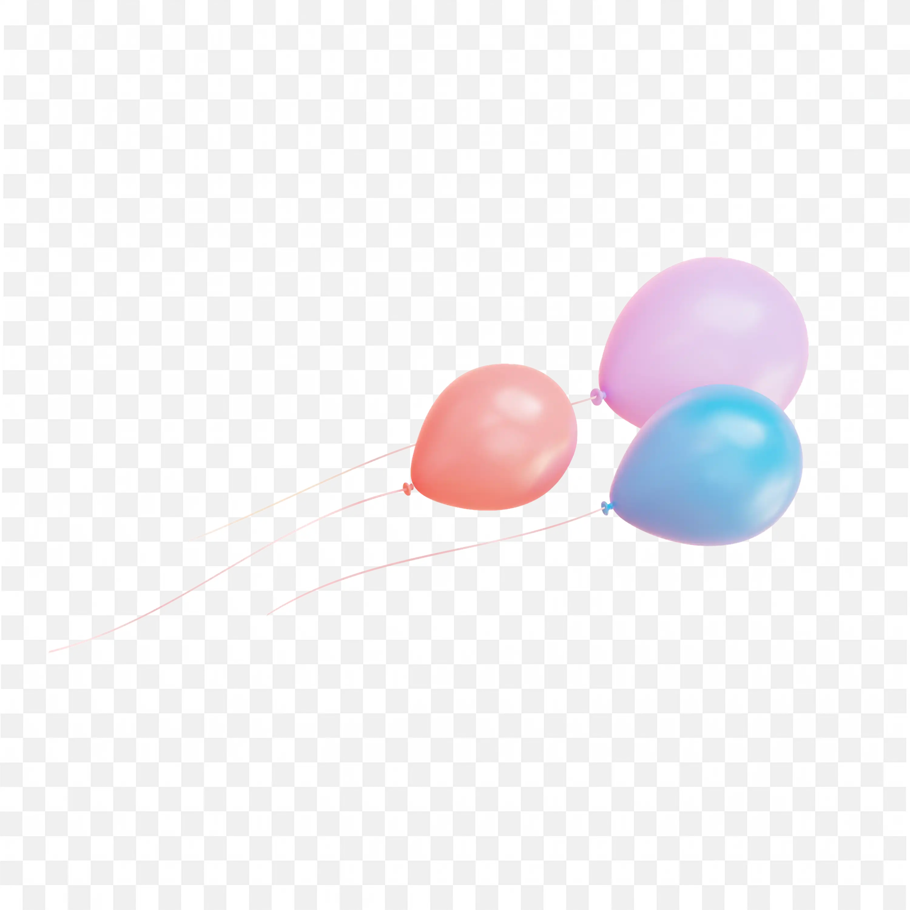 Red Blue Pink Color 3D Balloon PNG Clip Art Photo