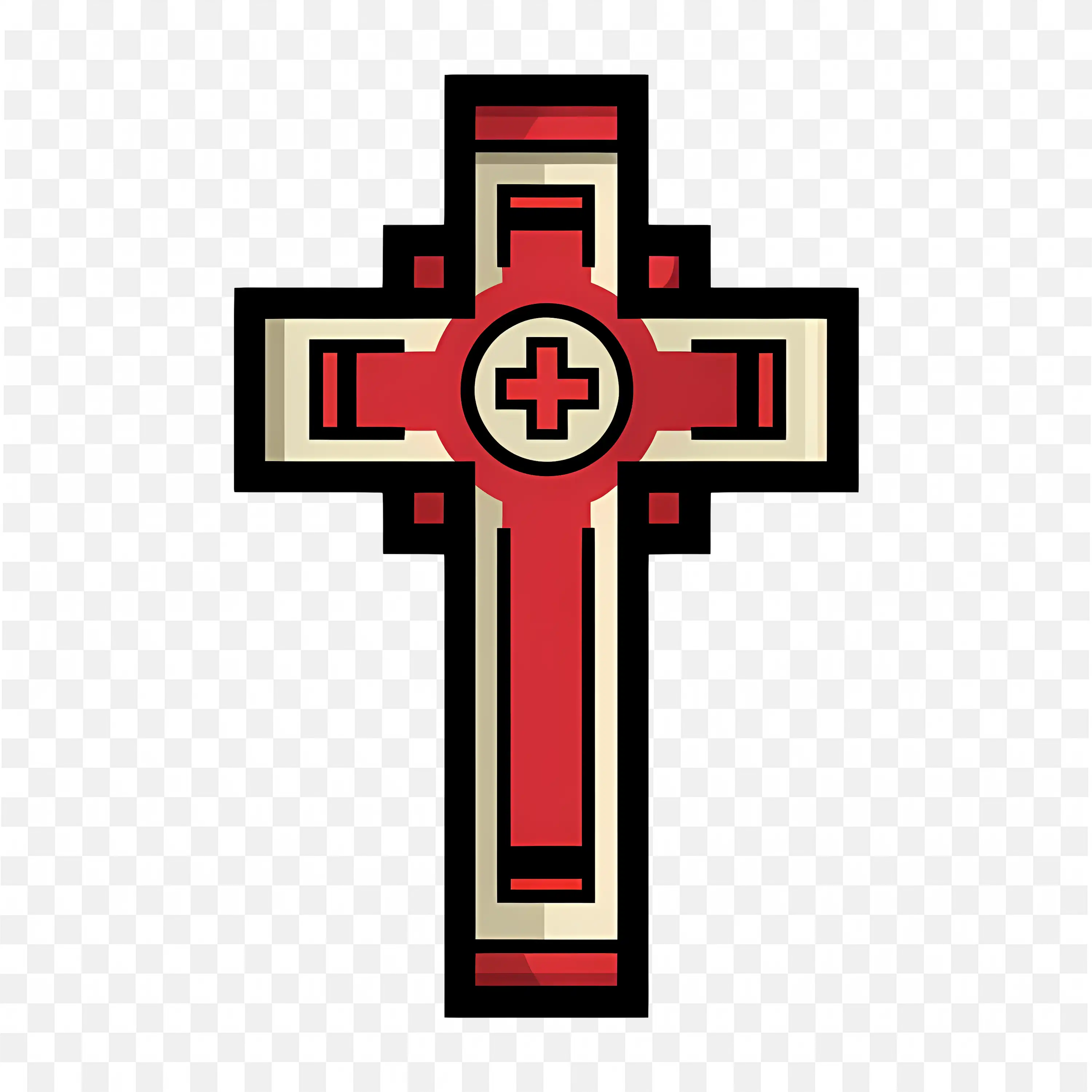 Red Christian Cross Jerusalem Cross Clip Art PNG Image