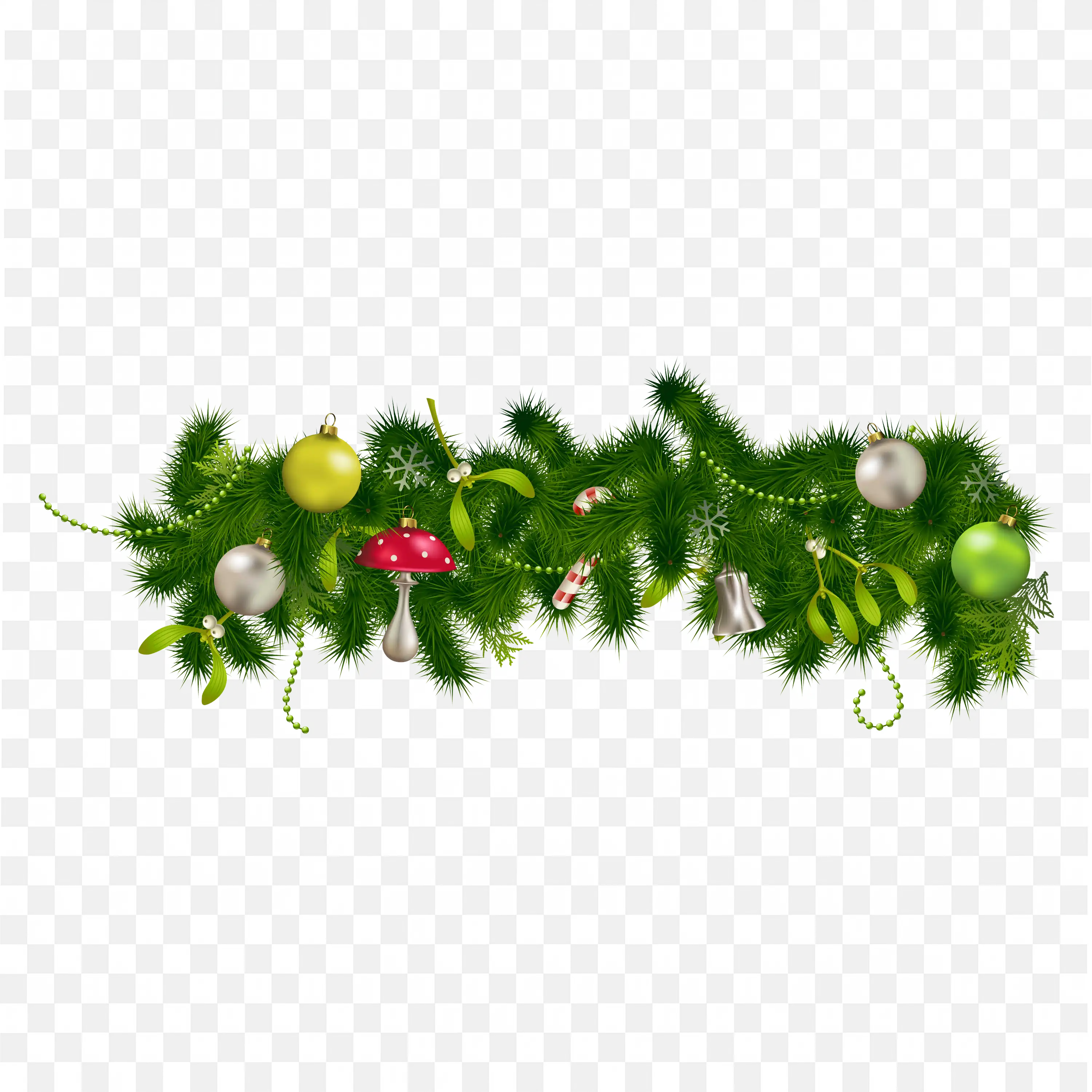 Red And Green Holly Garland For Seasonal Decoration