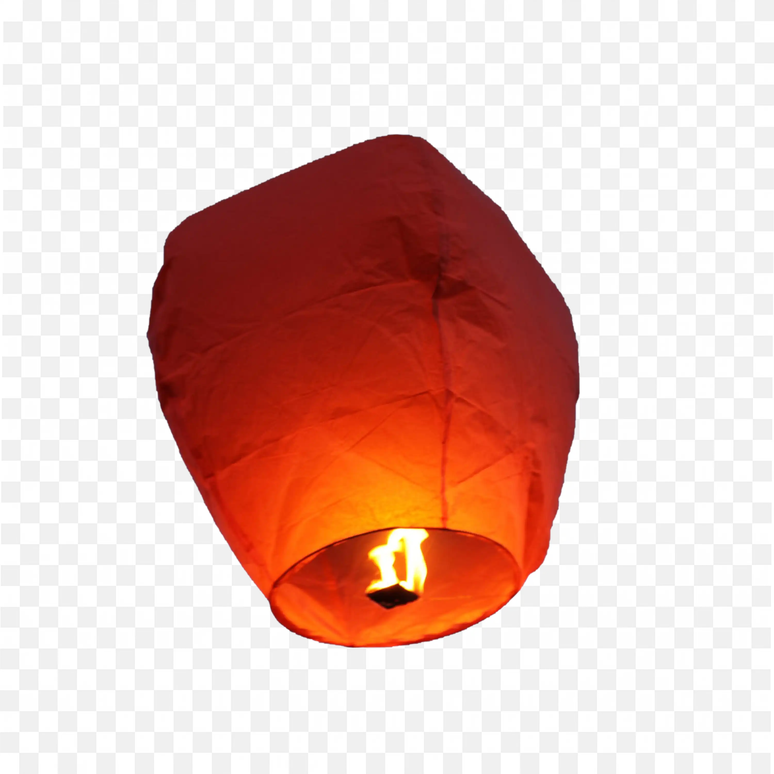 Red Lantern Floating Into The Night During A Sky Festival
