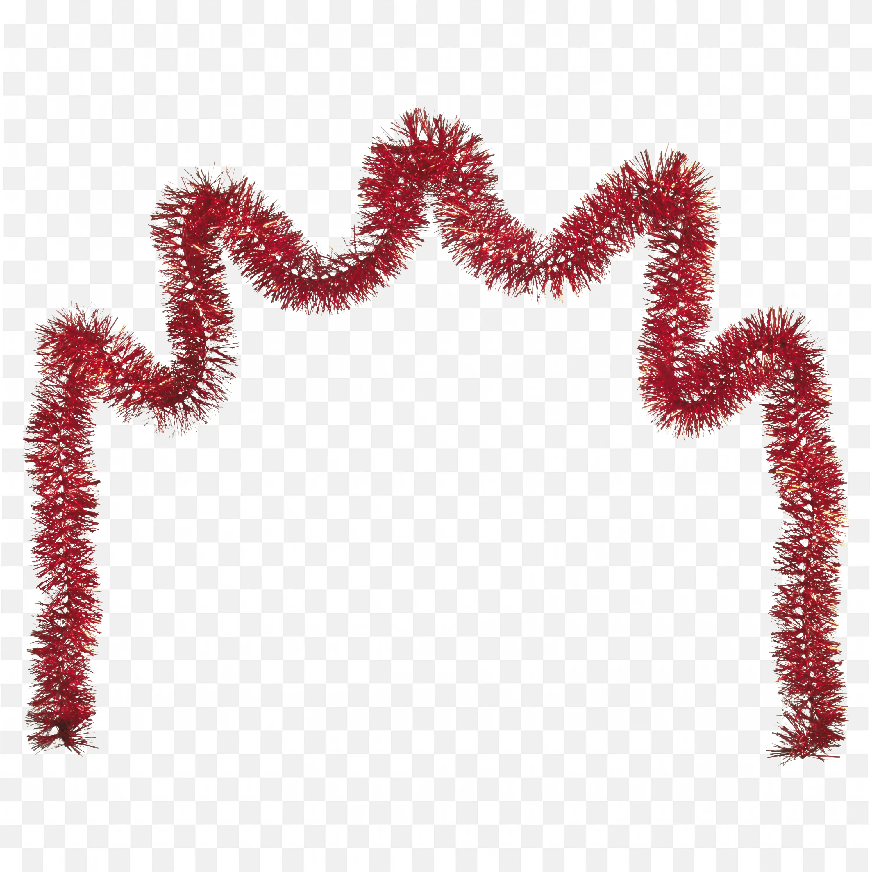 Red Wavy Tinsel Garland Christmas Holiday Decoration