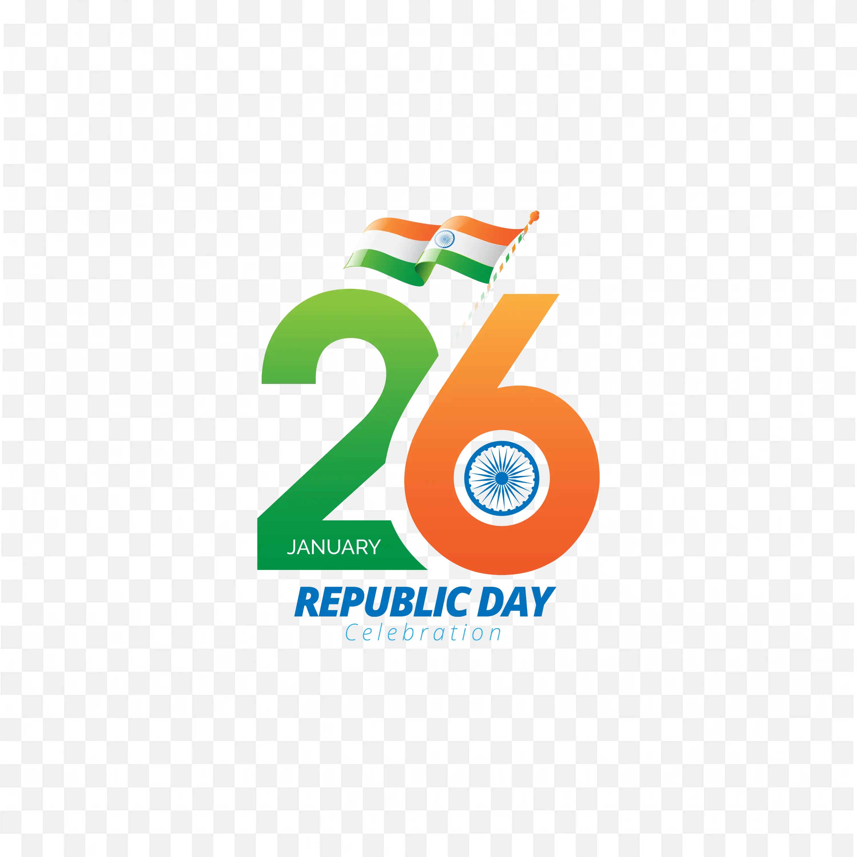 Republic Day Celebration PNG with Indian Flag Image Illustration
