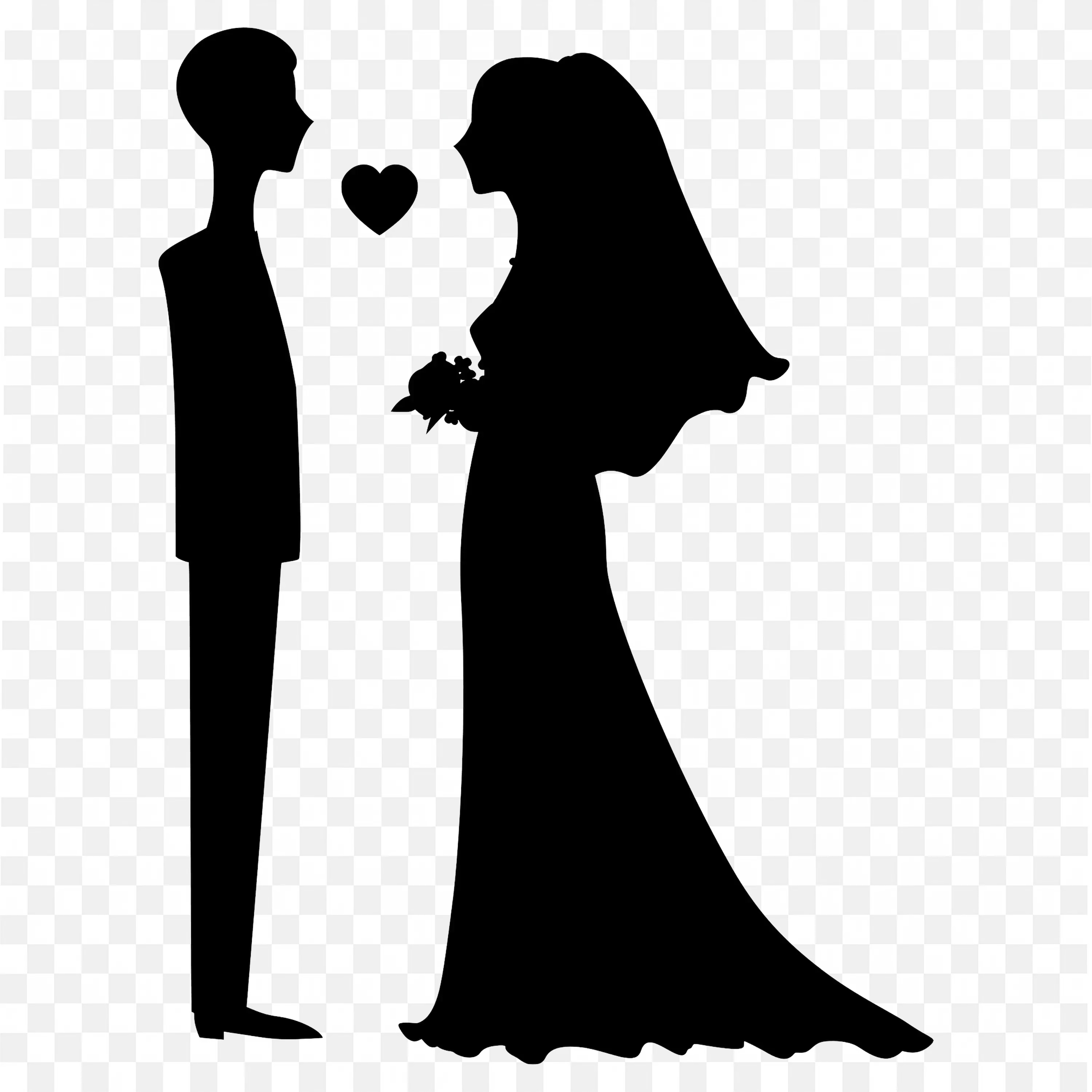 Romantic Wedding Silhouette Couple Standing Together Pose
