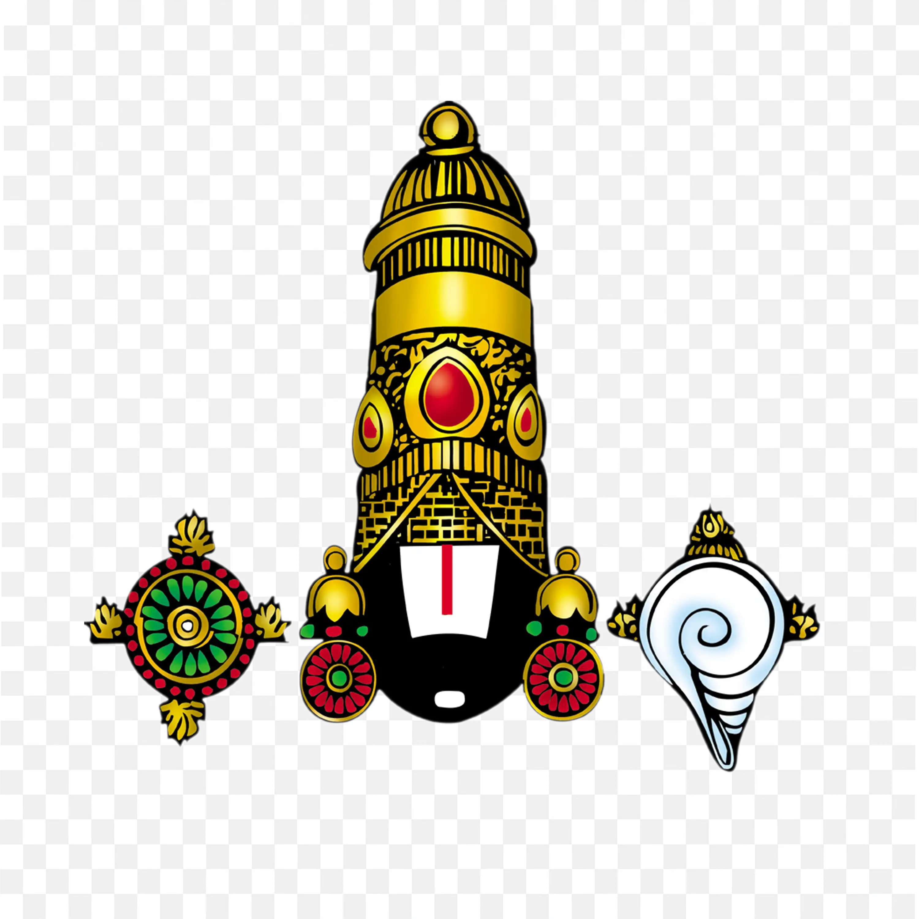 Sacred Symbols of Lord Venkateswara Tirupati Balaji Art
