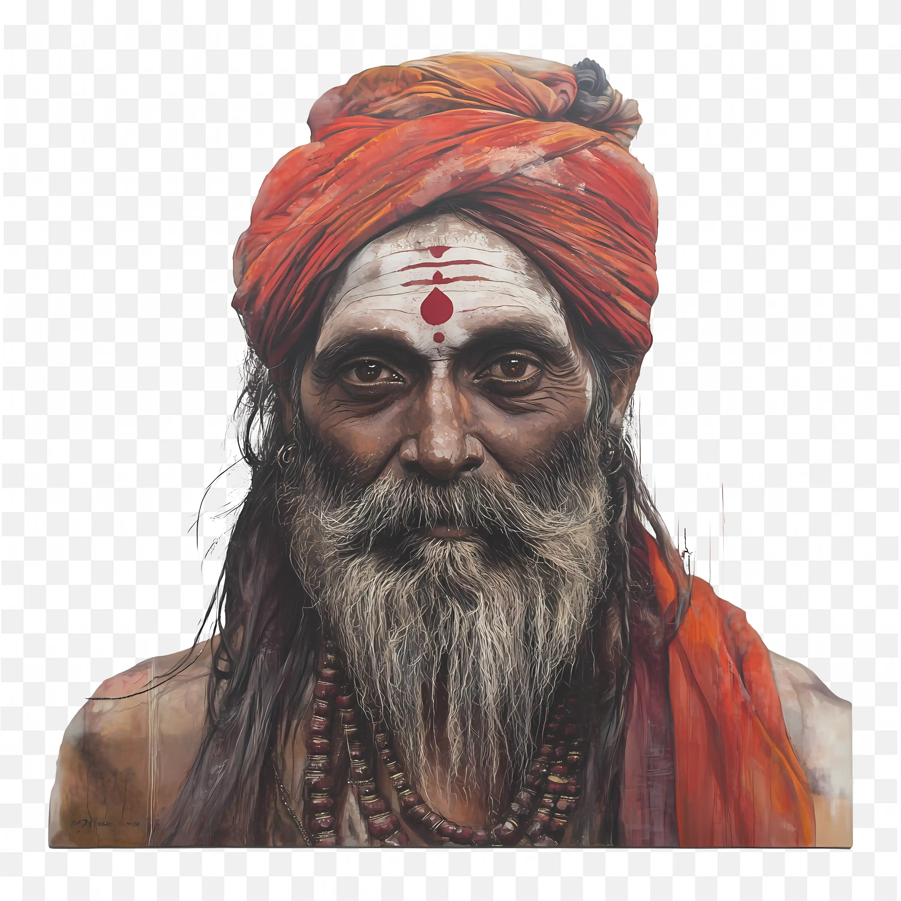 Sadhu Illustration Hindu Holy Man Spiritual Art