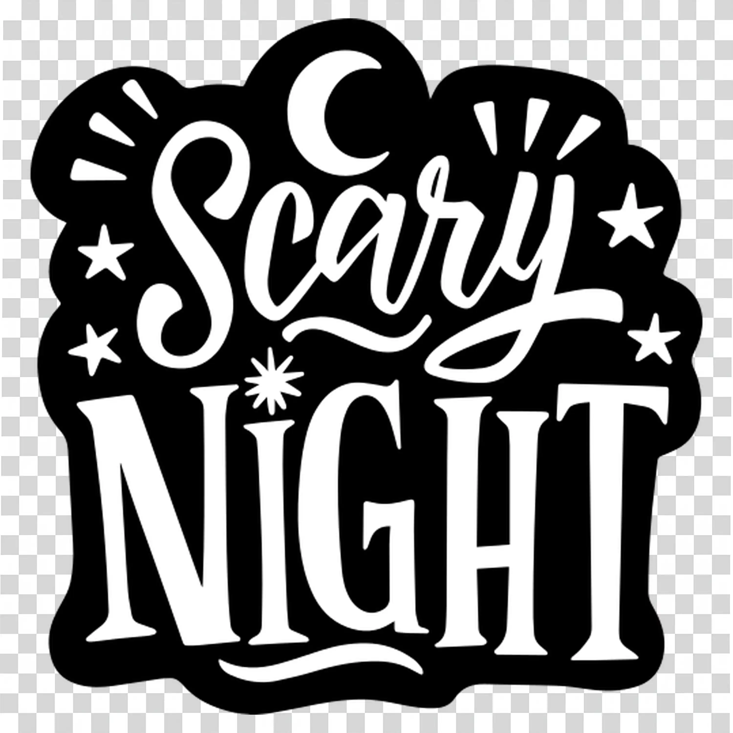 Scary Night Halloween Typography Design Free PNG Image