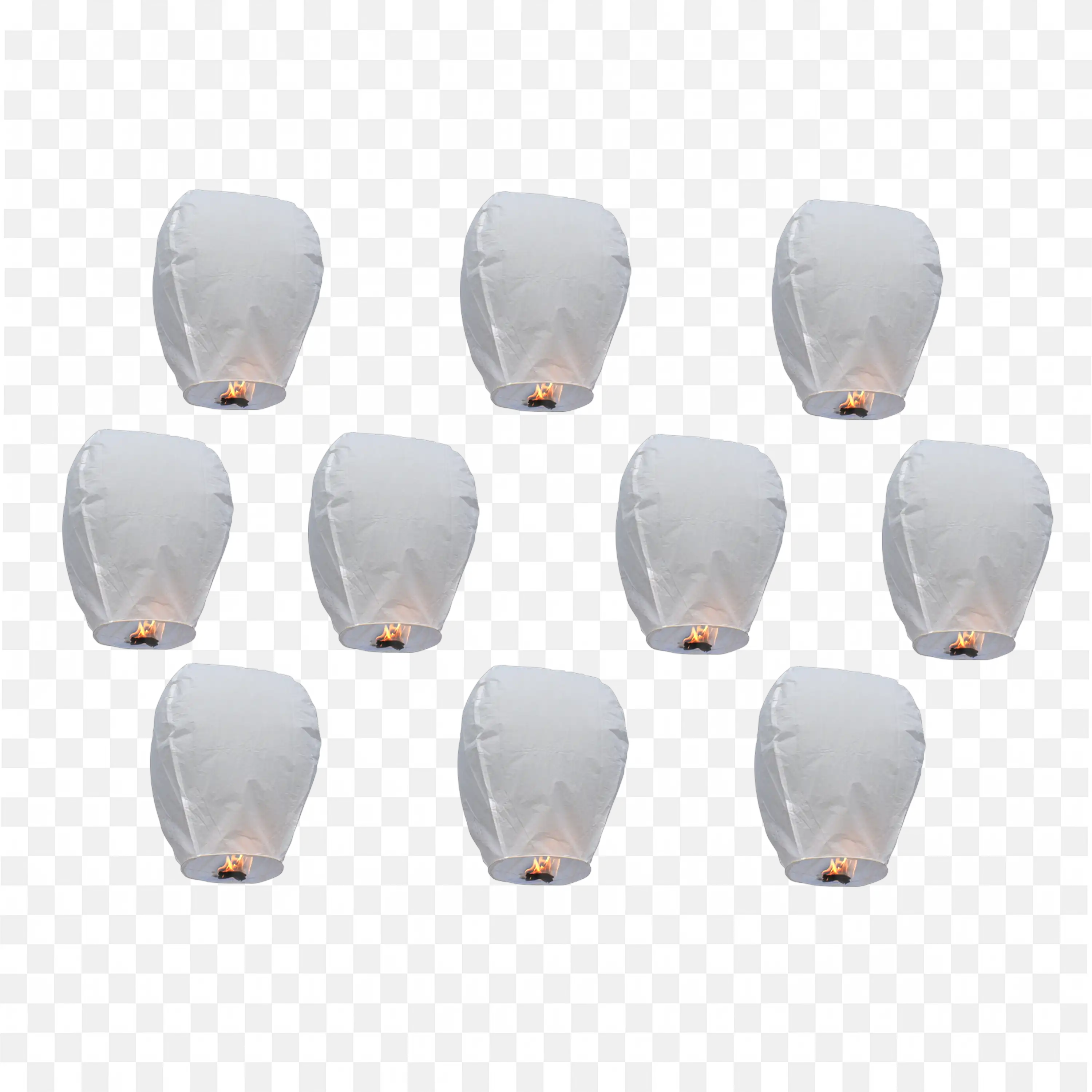 Set Of Sky Lanterns Prepared For Group Festival Launch PNG